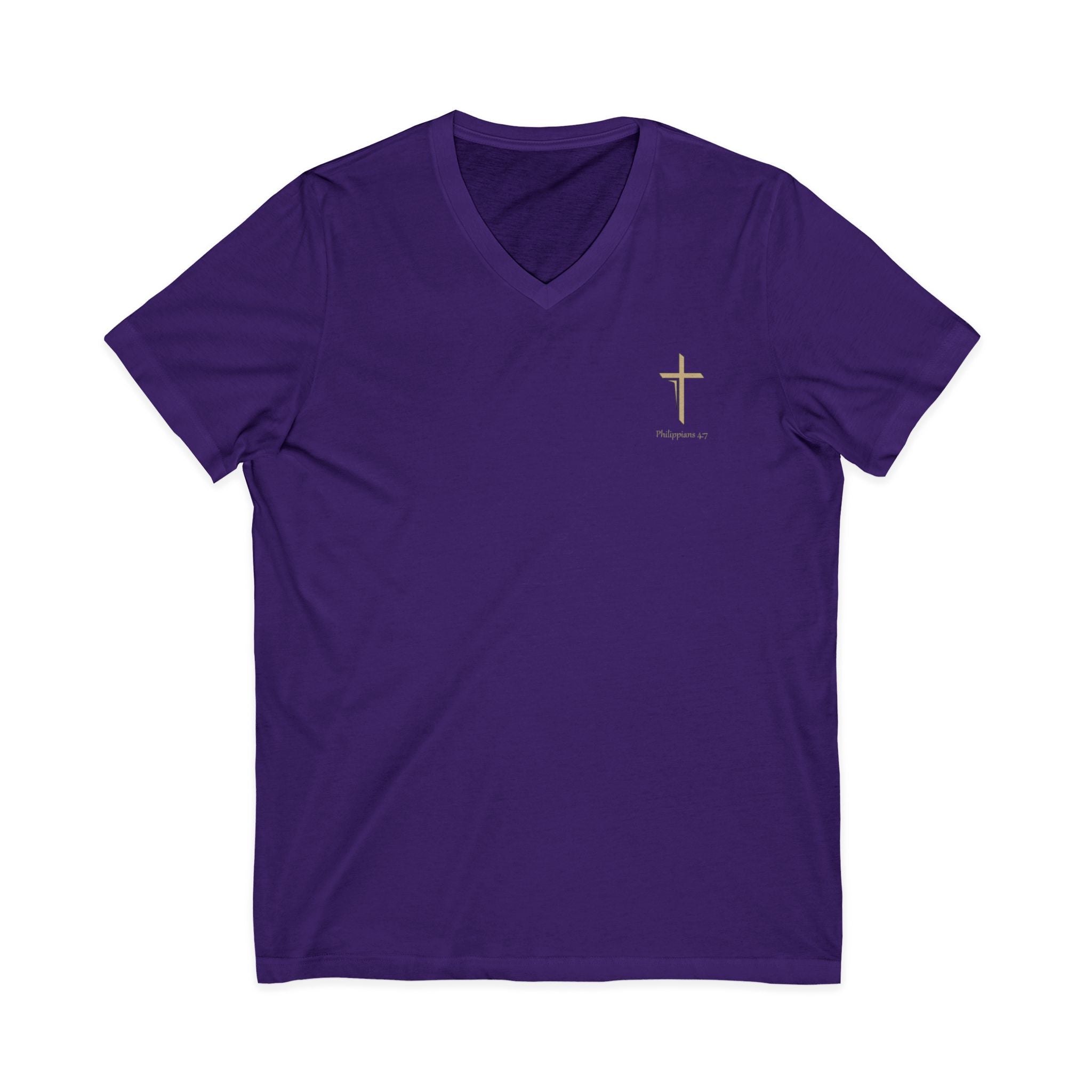 Silhouetted Lion of Judah & Crown of Thorns Jesus V-Neck T-Shirt
