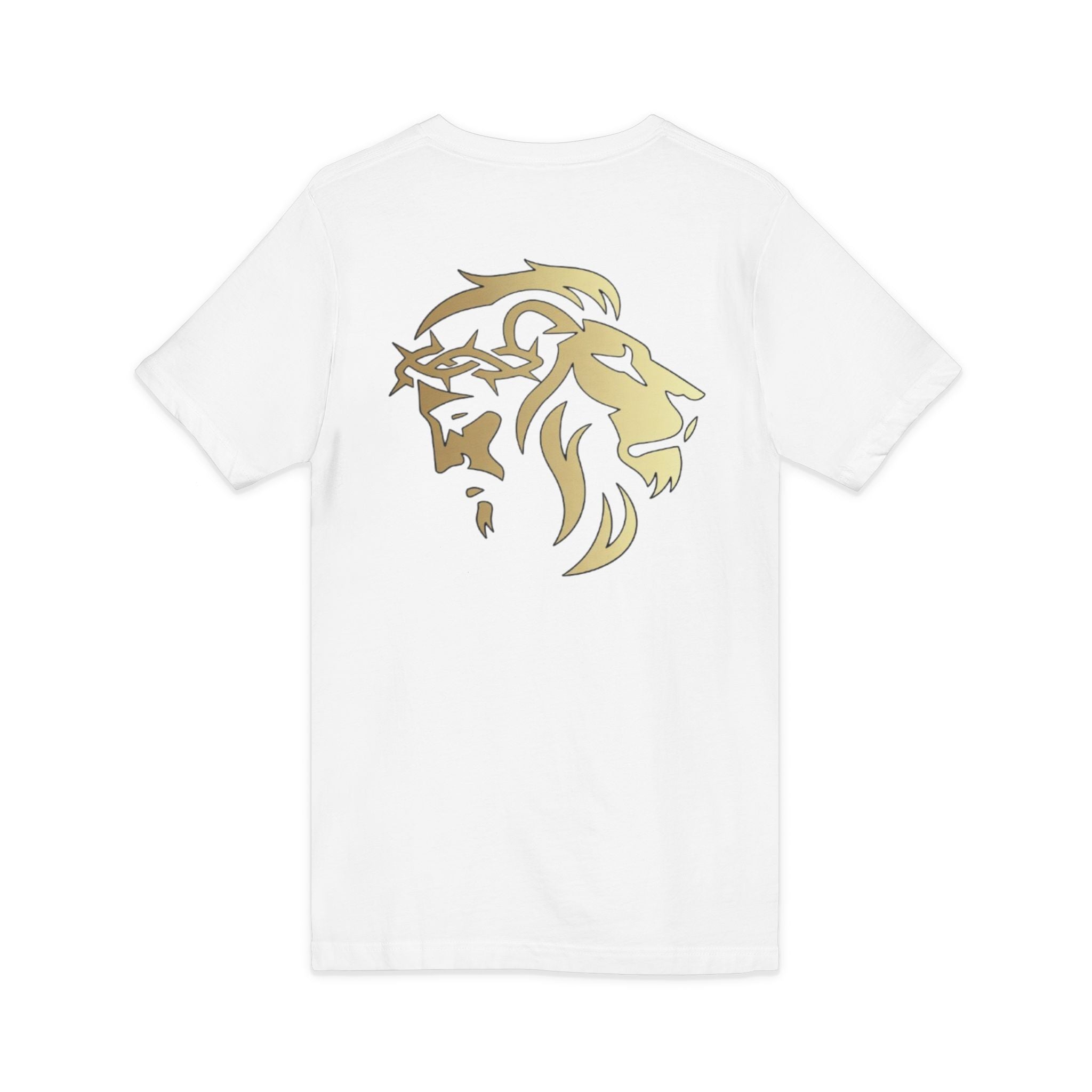 Silhouetted Lion of Judah & Crown of Thorns Jesus V-Neck T-Shirt