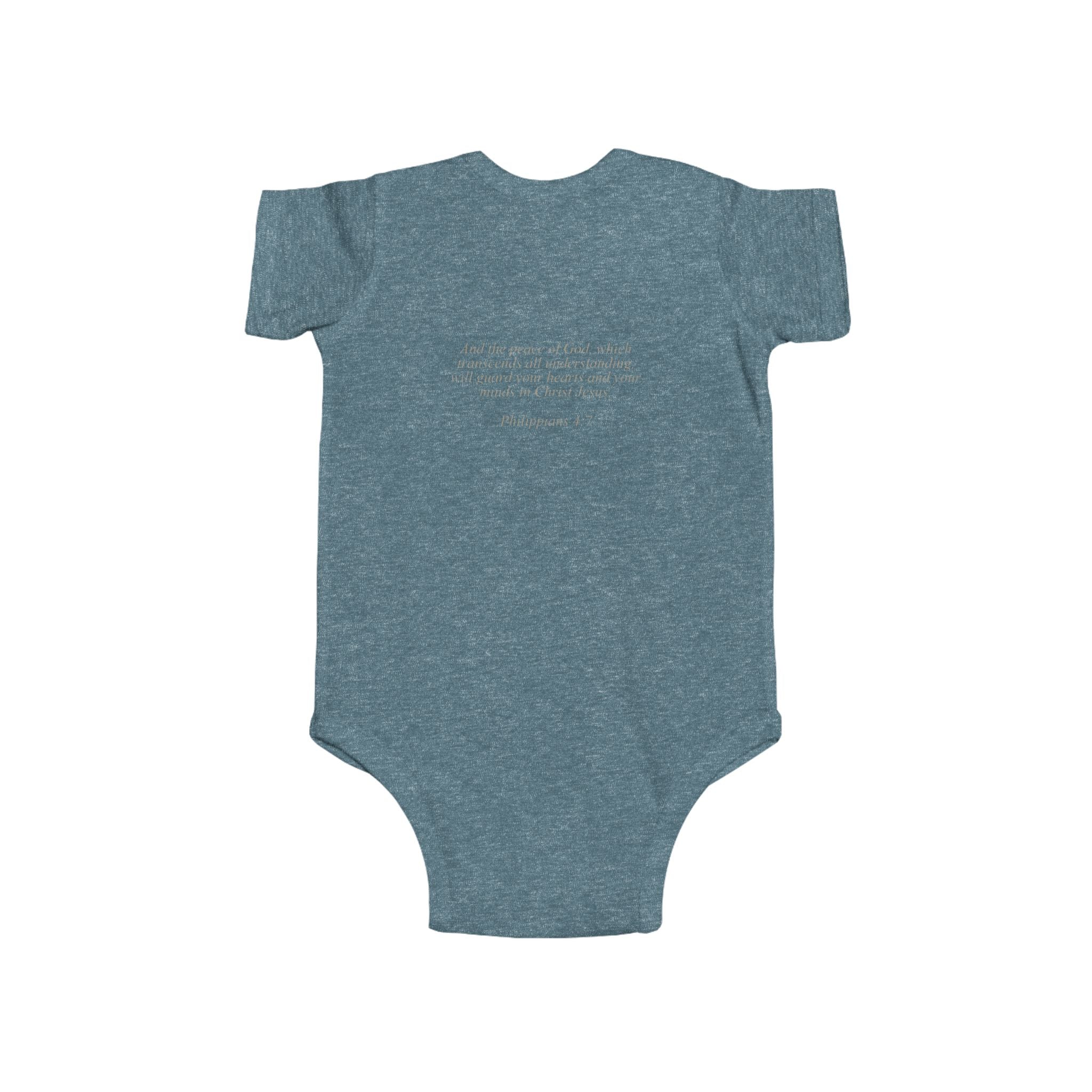 Lion of Judah and Crown of Thorns Jesus Infant Jersey Bodysuit - Indescribable Peace CreationsLion of Judah and Crown of Thorns Jesus Infant Jersey BodysuitKids clothes