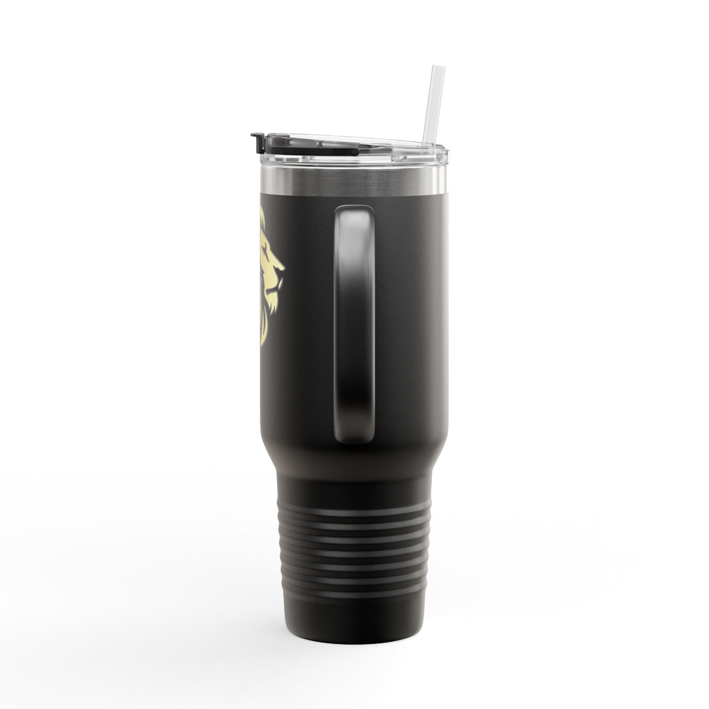Silhouetted Lion of Judah & Crown of Thorns Jesus Insulated Travel Mug, 40oz - Indescribable Peace CreationsSilhouetted Lion of Judah & Crown of Thorns Jesus Insulated Travel Mug, 40ozMug