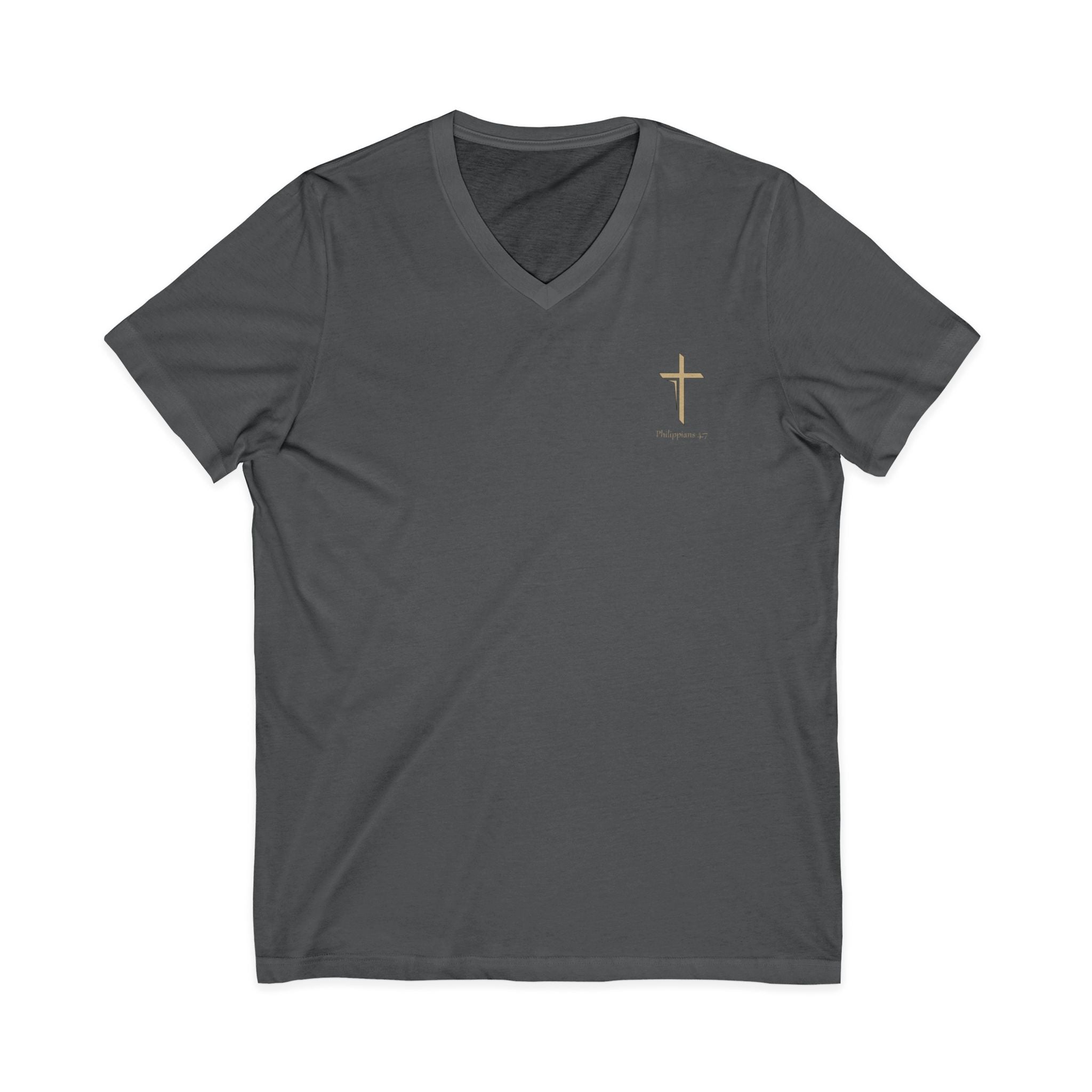 Silhouetted Lion of Judah & Crown of Thorns Jesus V-Neck T-Shirt