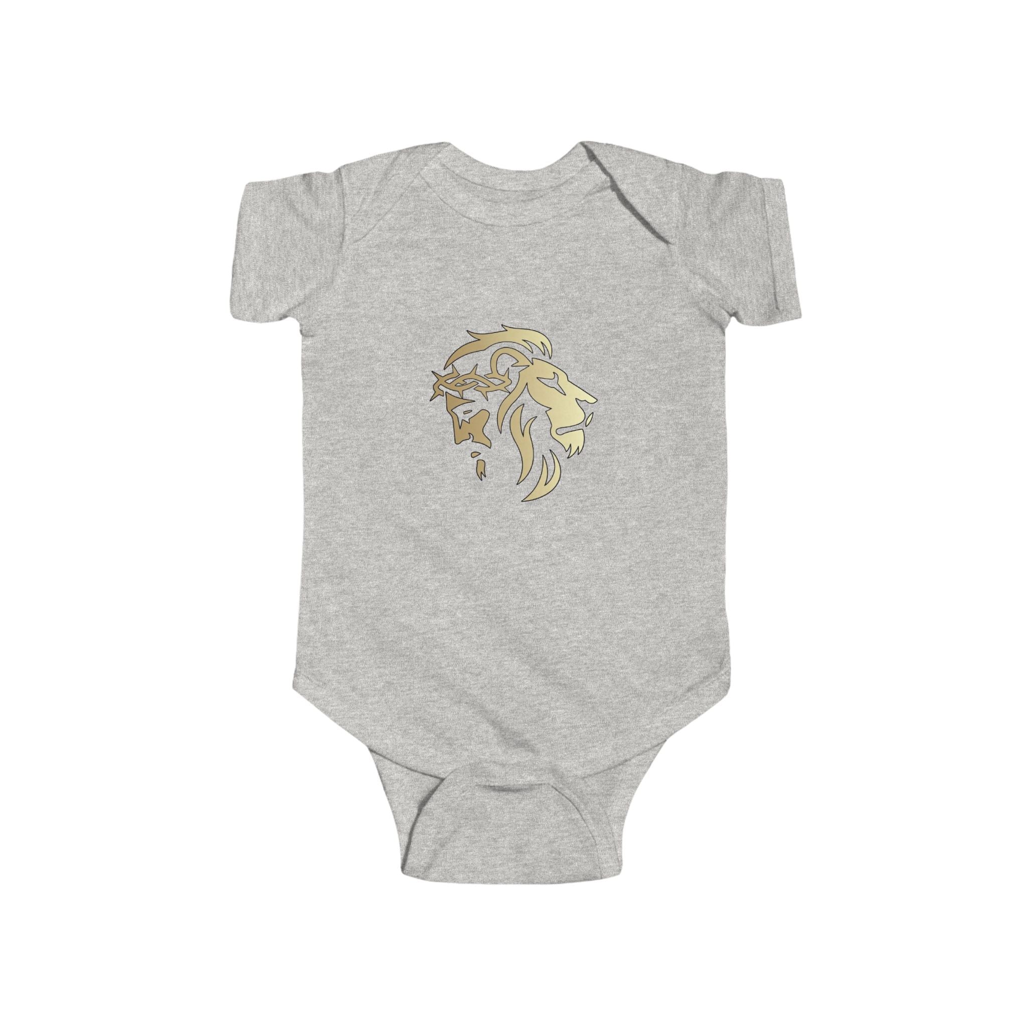 Lion of Judah and Crown of Thorns Jesus Infant Jersey Bodysuit
