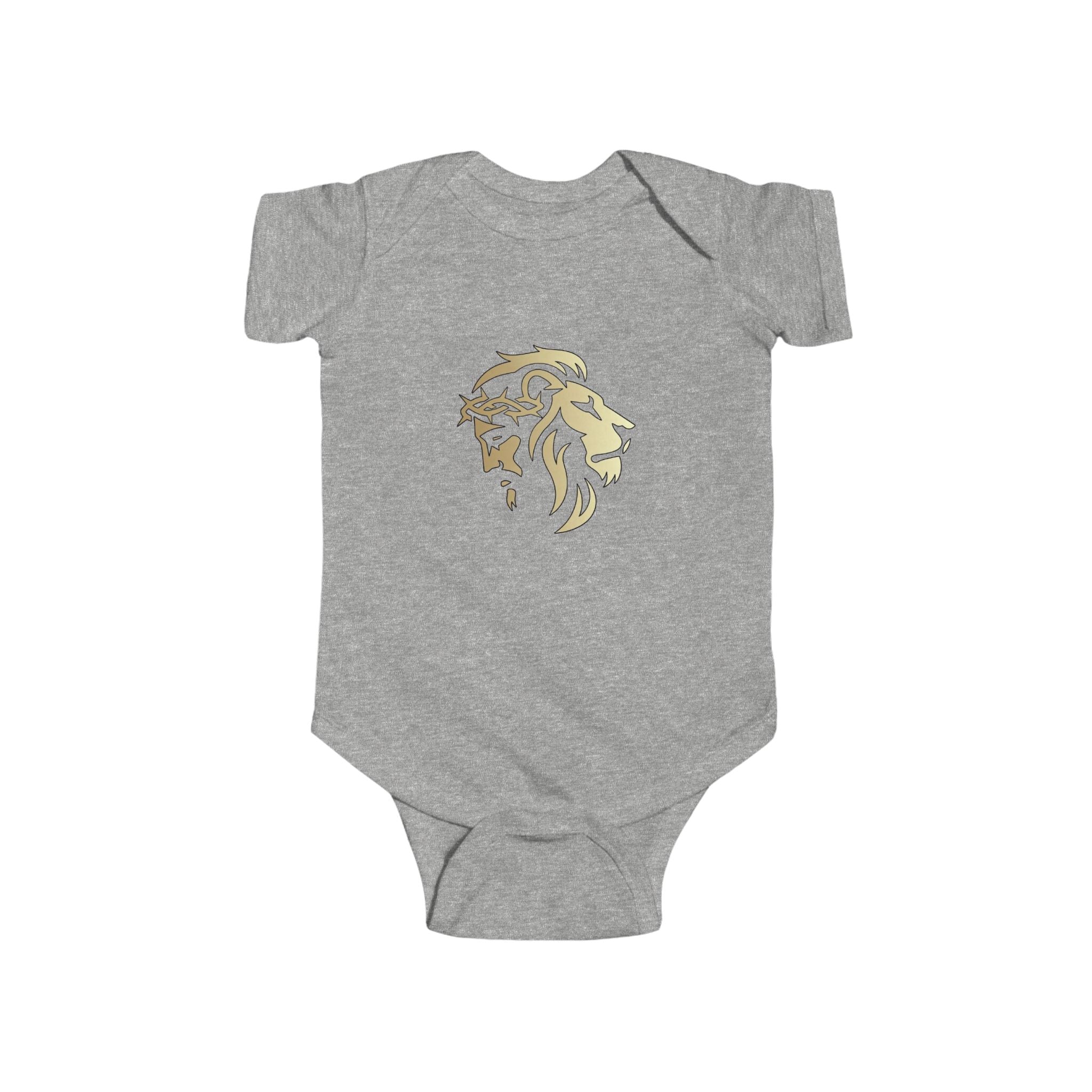 Lion of Judah and Crown of Thorns Jesus Infant Jersey Bodysuit - Indescribable Peace CreationsLion of Judah and Crown of Thorns Jesus Infant Jersey BodysuitKids clothes