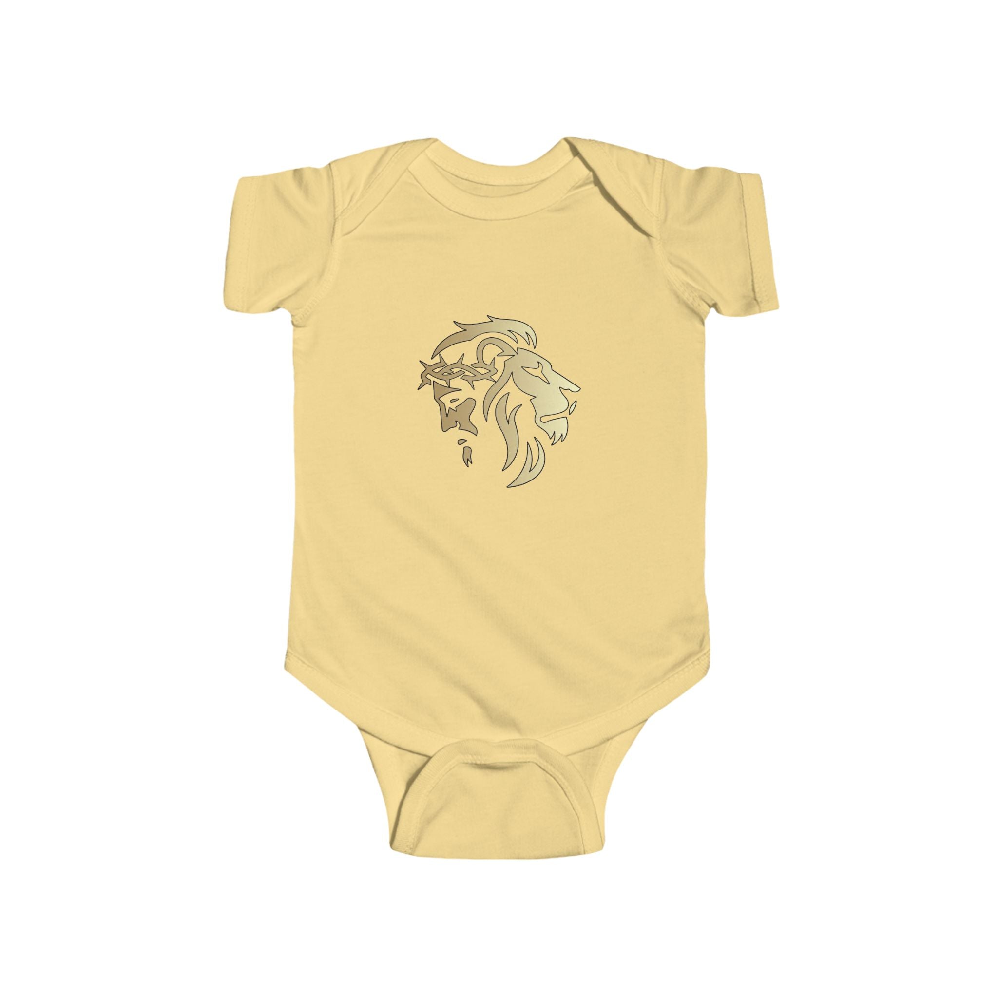 Lion of Judah and Crown of Thorns Jesus Infant Jersey Bodysuit