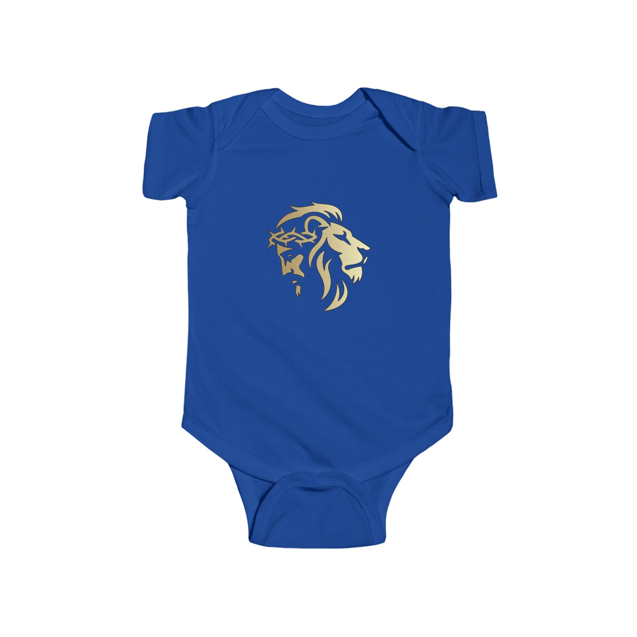 Lion of Judah and Crown of Thorns Jesus Infant Jersey Bodysuit - Indescribable Peace CreationsLion of Judah and Crown of Thorns Jesus Infant Jersey BodysuitKids clothes
