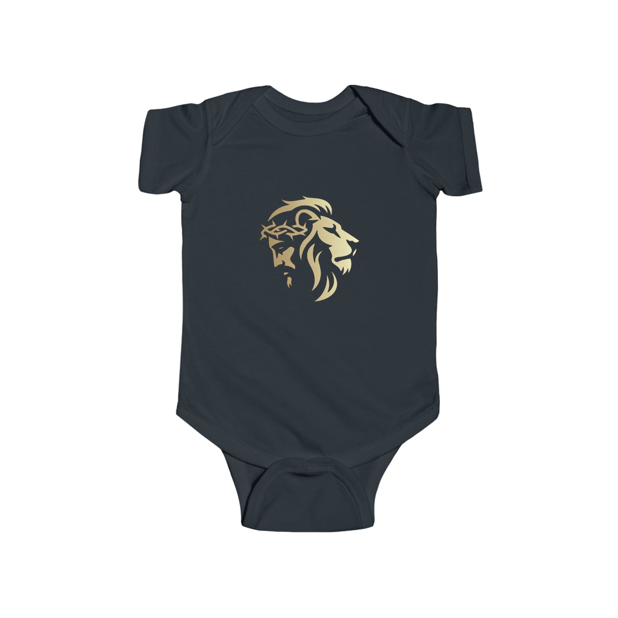 Lion of Judah and Crown of Thorns Jesus Infant Jersey Bodysuit - Indescribable Peace CreationsLion of Judah and Crown of Thorns Jesus Infant Jersey BodysuitKids clothes