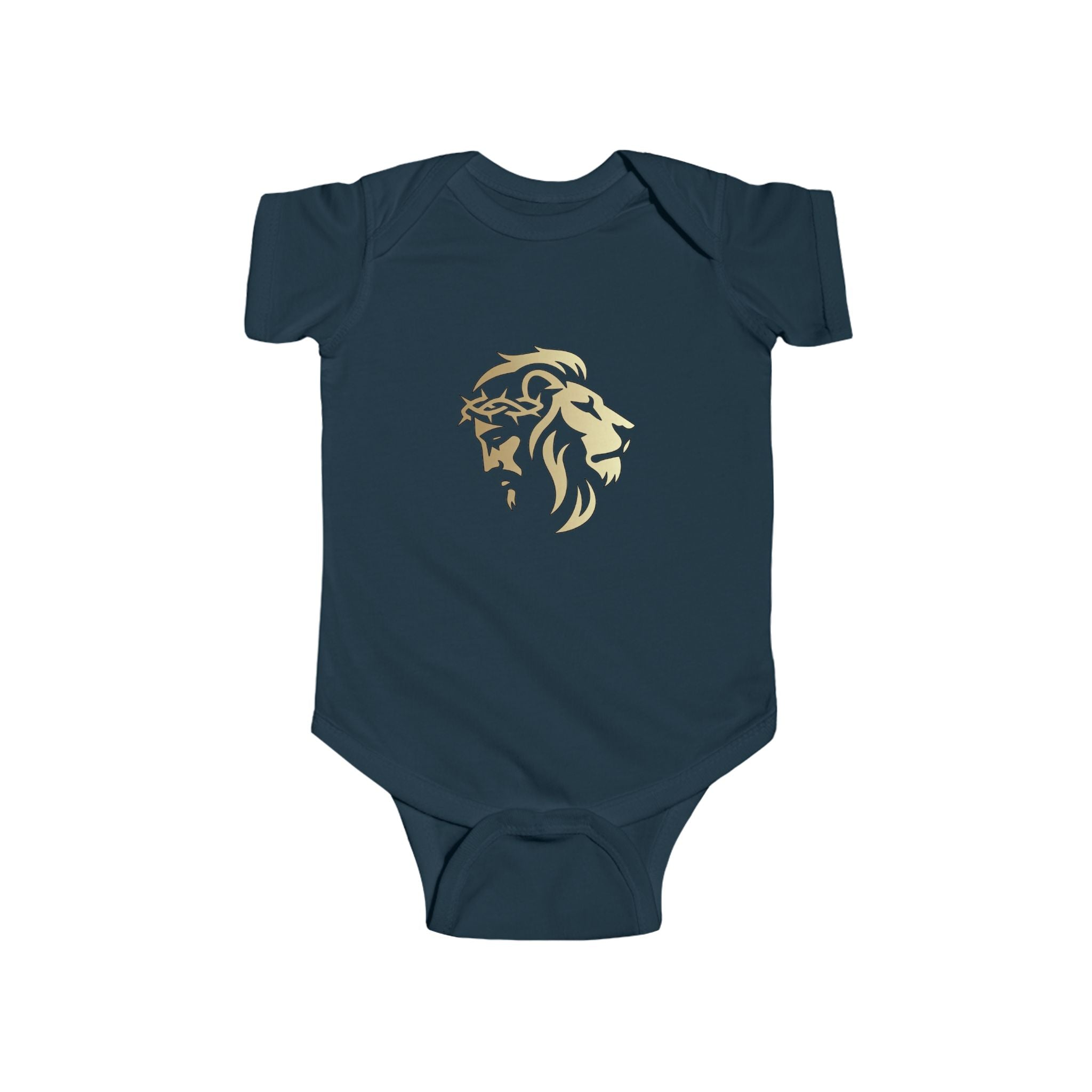 Lion of Judah and Crown of Thorns Jesus Infant Jersey Bodysuit - Indescribable Peace CreationsLion of Judah and Crown of Thorns Jesus Infant Jersey BodysuitKids clothes