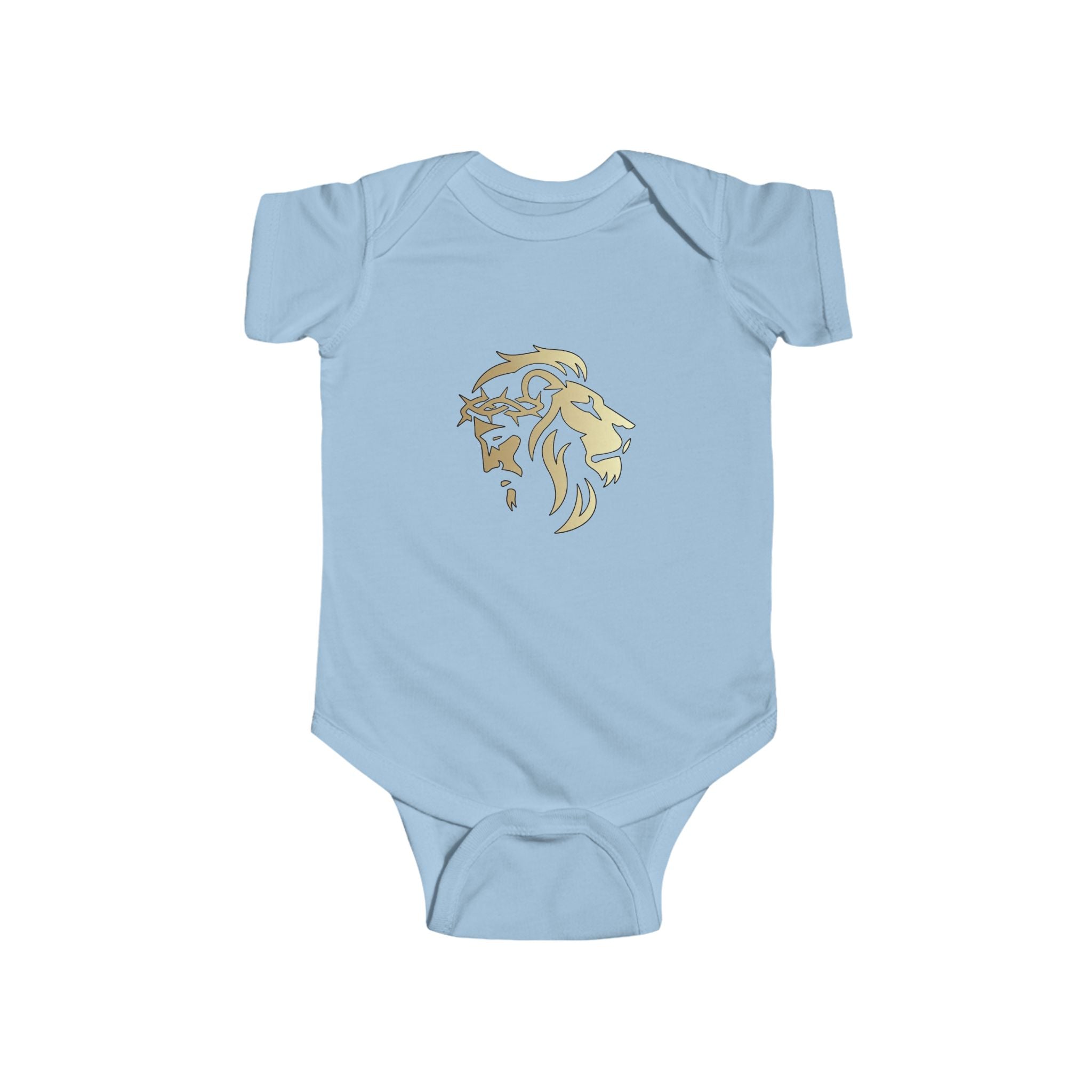 Lion of Judah and Crown of Thorns Jesus Infant Jersey Bodysuit - Indescribable Peace CreationsLion of Judah and Crown of Thorns Jesus Infant Jersey BodysuitKids clothes