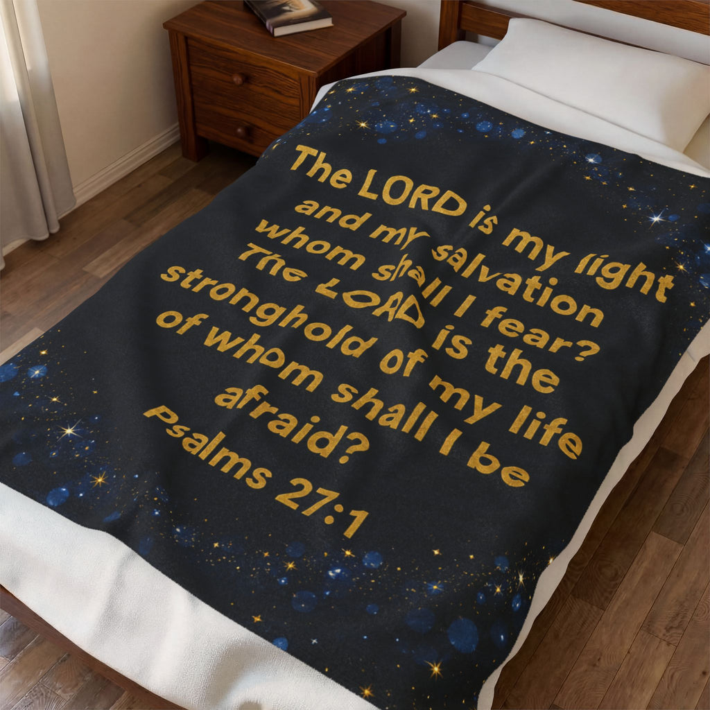 Psalms 27:1 Plush Blanket - Indescribable Peace CreationsPsalms 27:1 Plush BlanketAll Over Prints