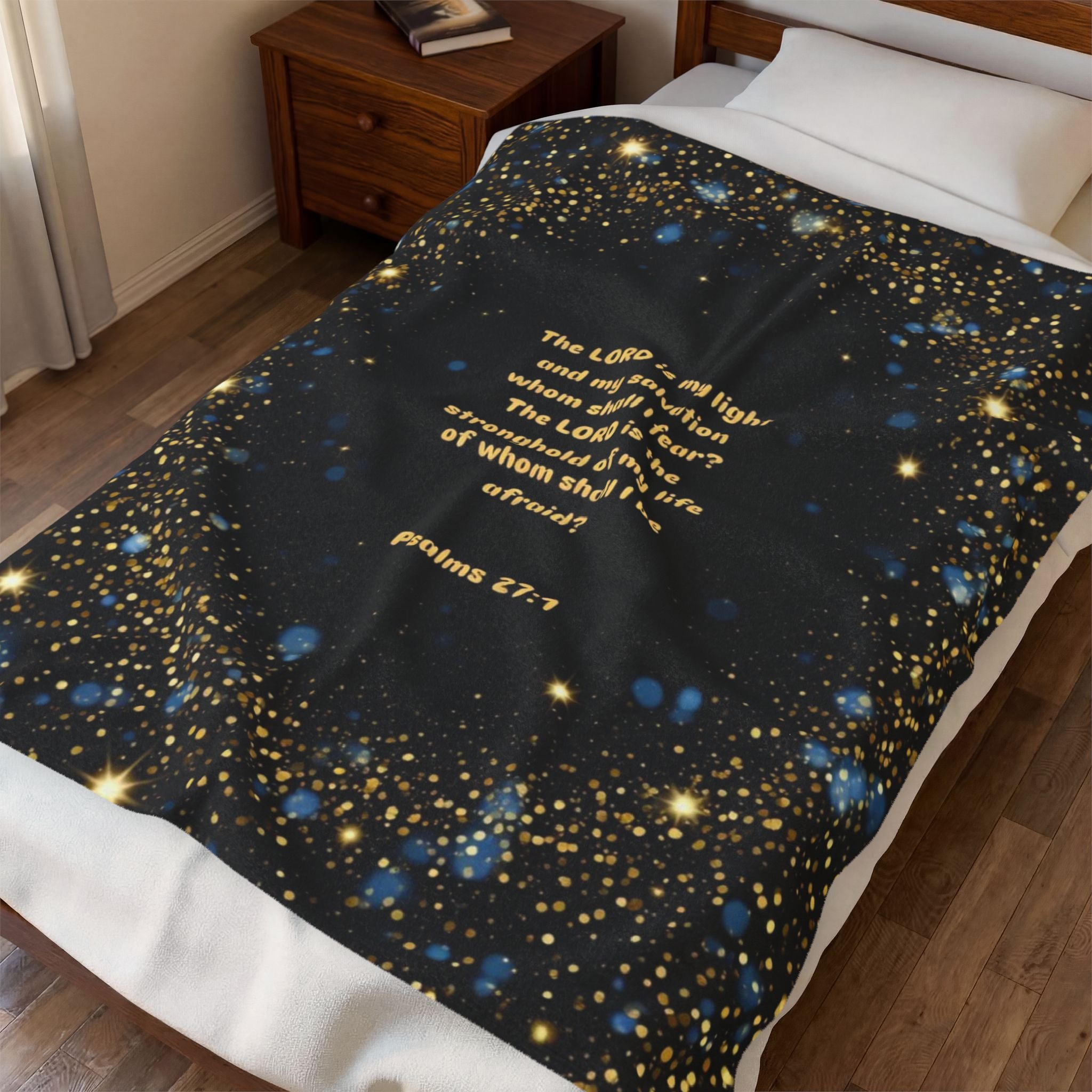 Psalms 27:1 Plush Blanket