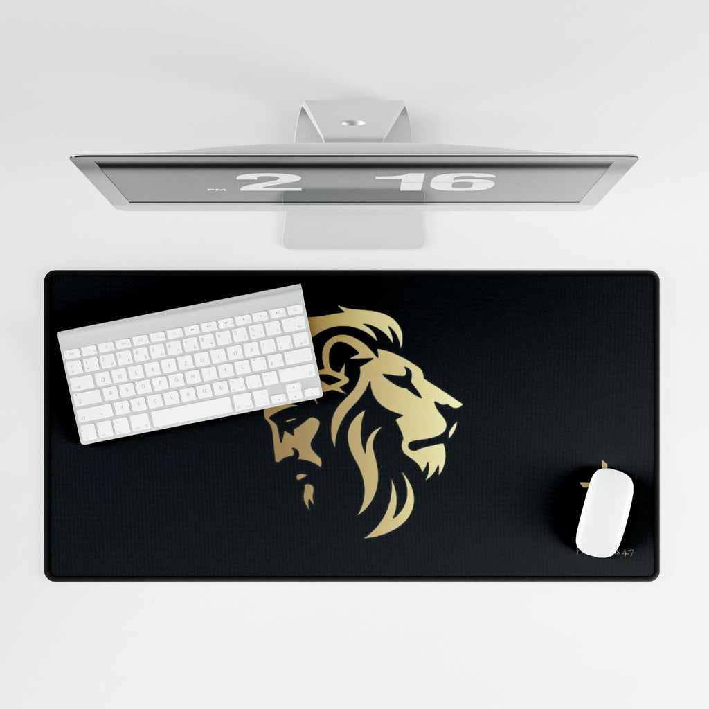 Silhouetted Lion of Judah & Crown of Thorns Jesus Desk Mat - Indescribable Peace CreationsSilhouetted Lion of Judah & Crown of Thorns Jesus Desk MatHome Decor