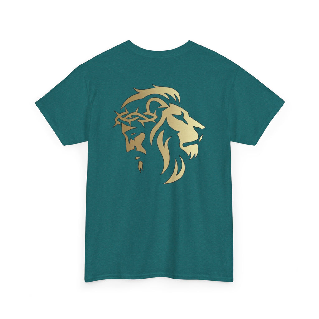 Lion of Judah & Crown of Thorns Jesus T-Shirt (More Colors USA only Gold Design) - Indescribable Peace CreationsLion of Judah & Crown of Thorns Jesus T-Shirt (More Colors USA only Gold Design)T-Shirt