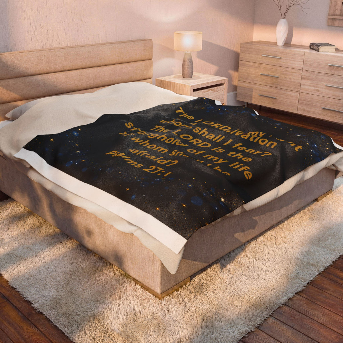 Psalms 27:1 Plush Blanket - Indescribable Peace CreationsPsalms 27:1 Plush BlanketAll Over Prints