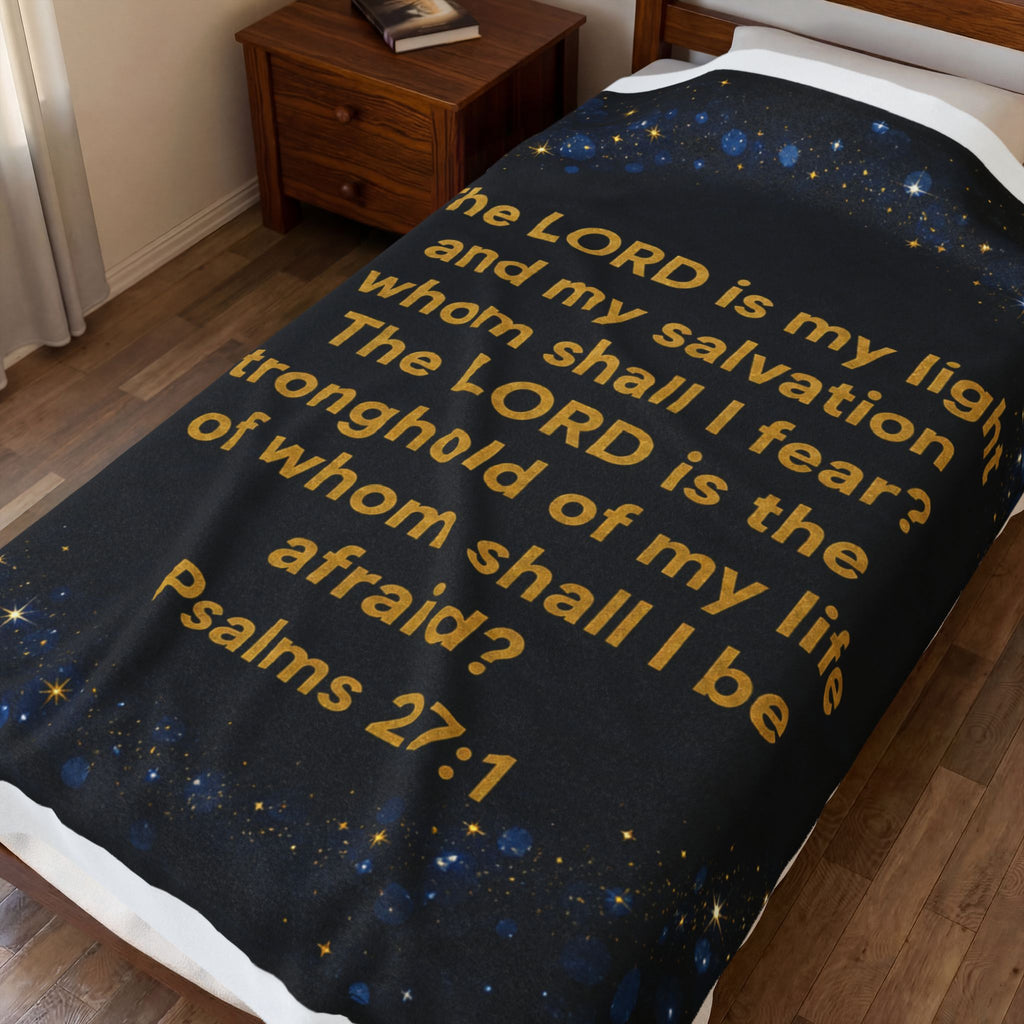 Psalms 27:1 Plush Blanket - Indescribable Peace CreationsPsalms 27:1 Plush BlanketAll Over Prints