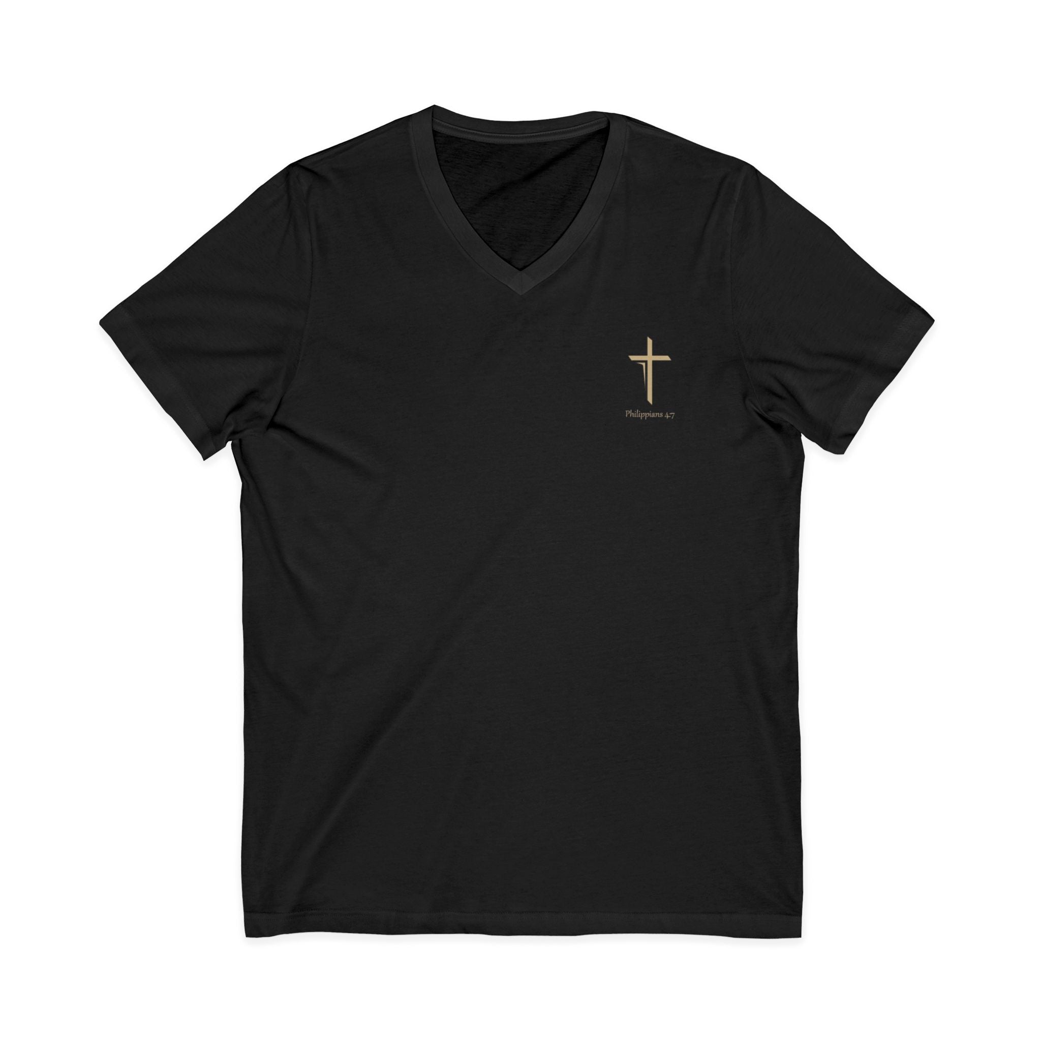 Silhouetted Lion of Judah & Crown of Thorns Jesus V-Neck T-Shirt
