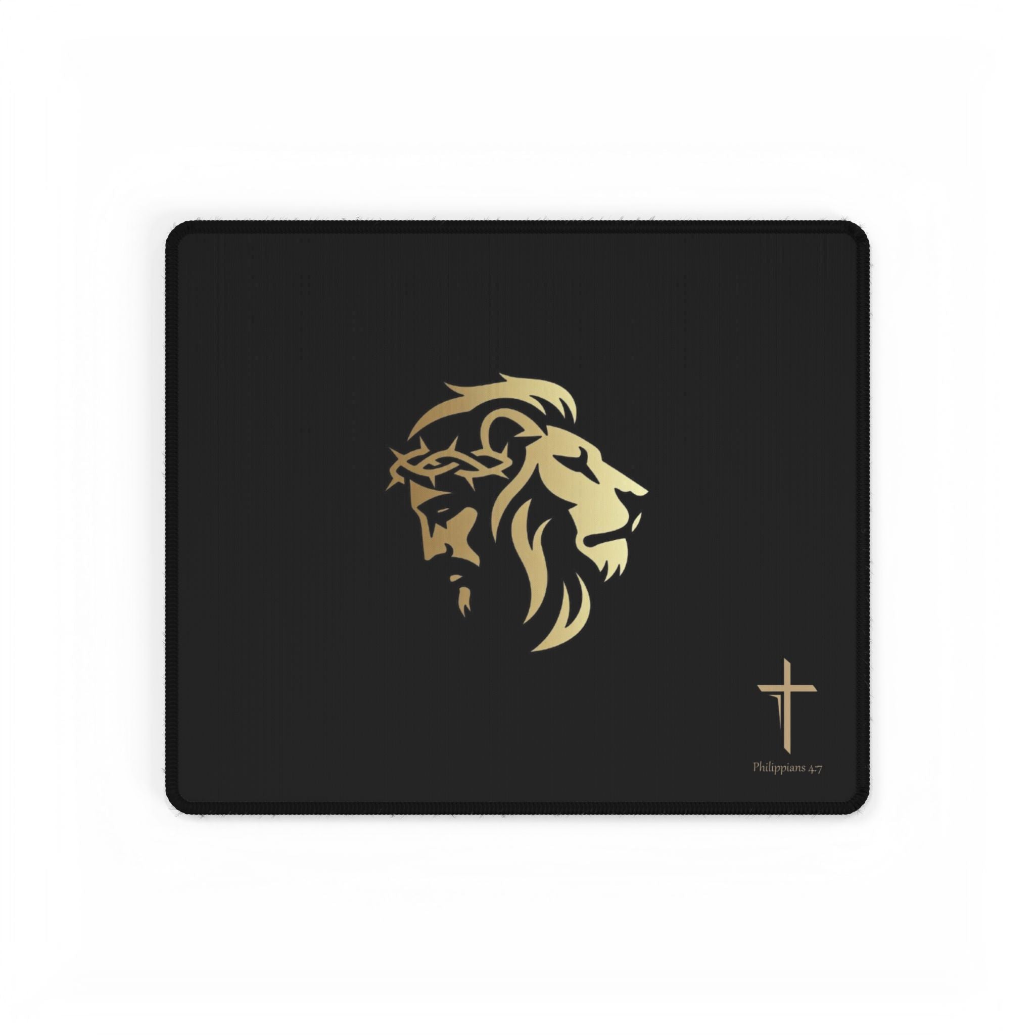 Silhouetted Lion of Judah & Crown of Thorns Jesus Desk Mat