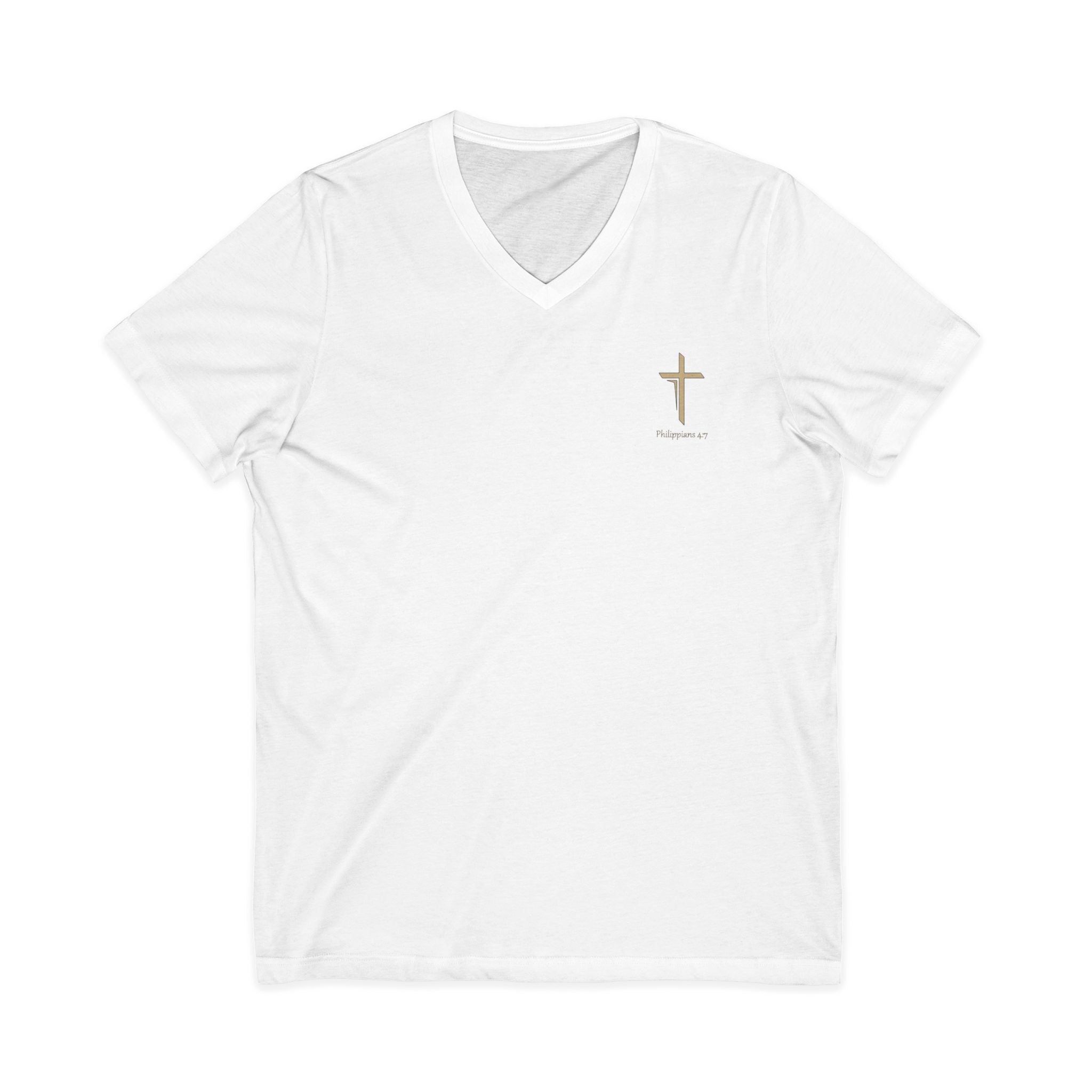 Silhouetted Lion of Judah & Crown of Thorns Jesus V-Neck T-Shirt