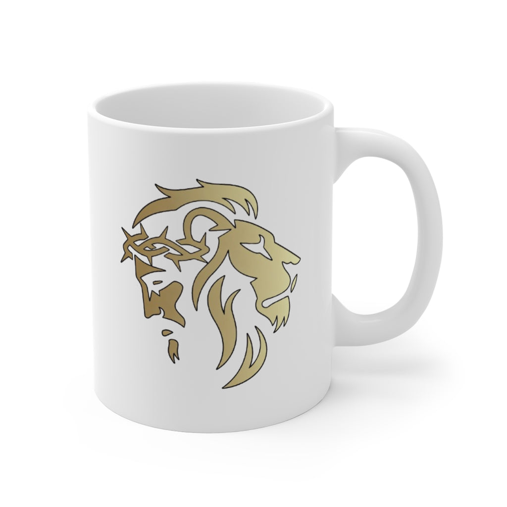 Silhouetted Lion of Judah & Crown of Thorns Jesus Ceramic Mug - Indescribable Peace CreationsSilhouetted Lion of Judah & Crown of Thorns Jesus Ceramic MugMug