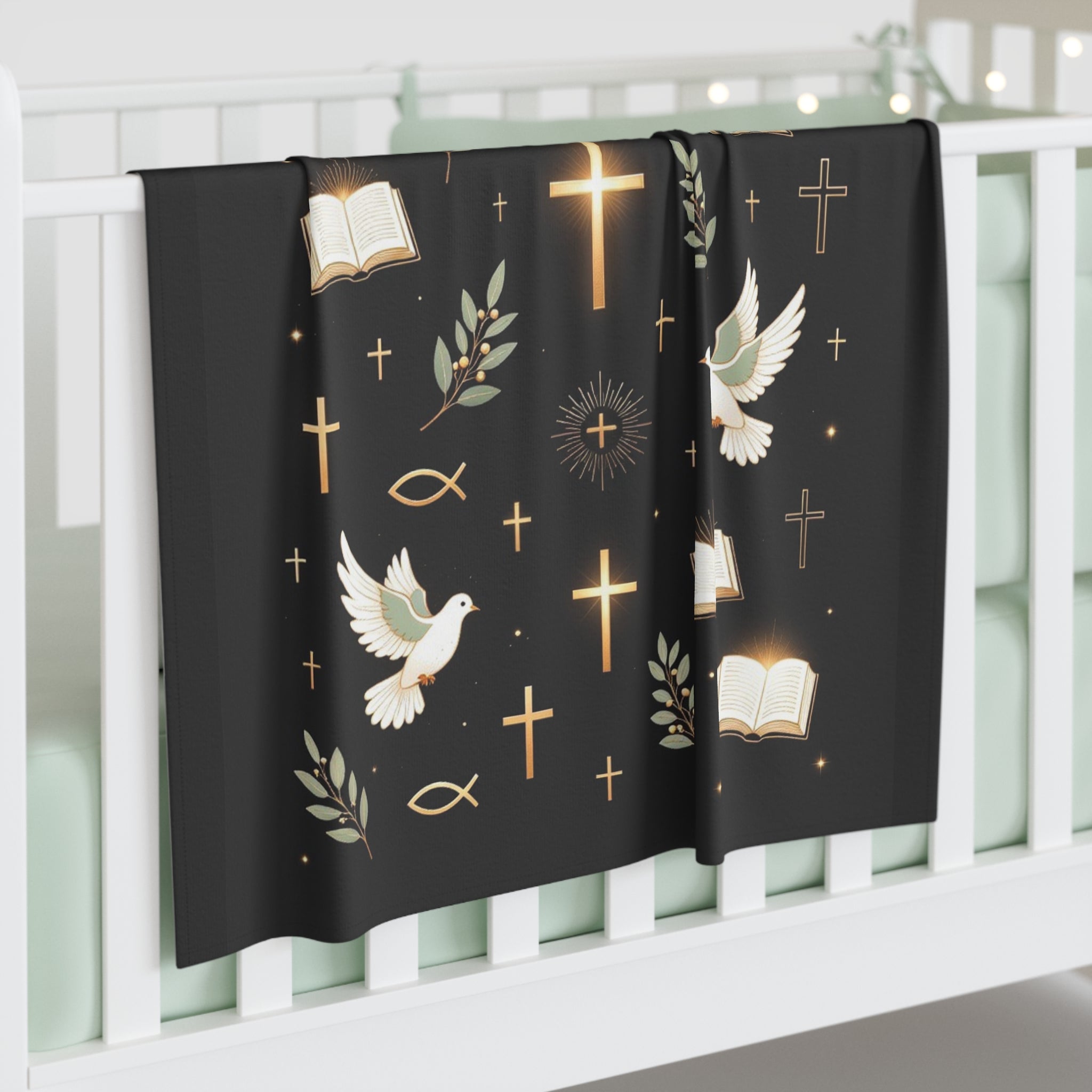 Guarded in Peace | Christian Baby Swaddle Blanket - Indescribable Peace CreationsGuarded in Peace | Christian Baby Swaddle BlanketHome Decor