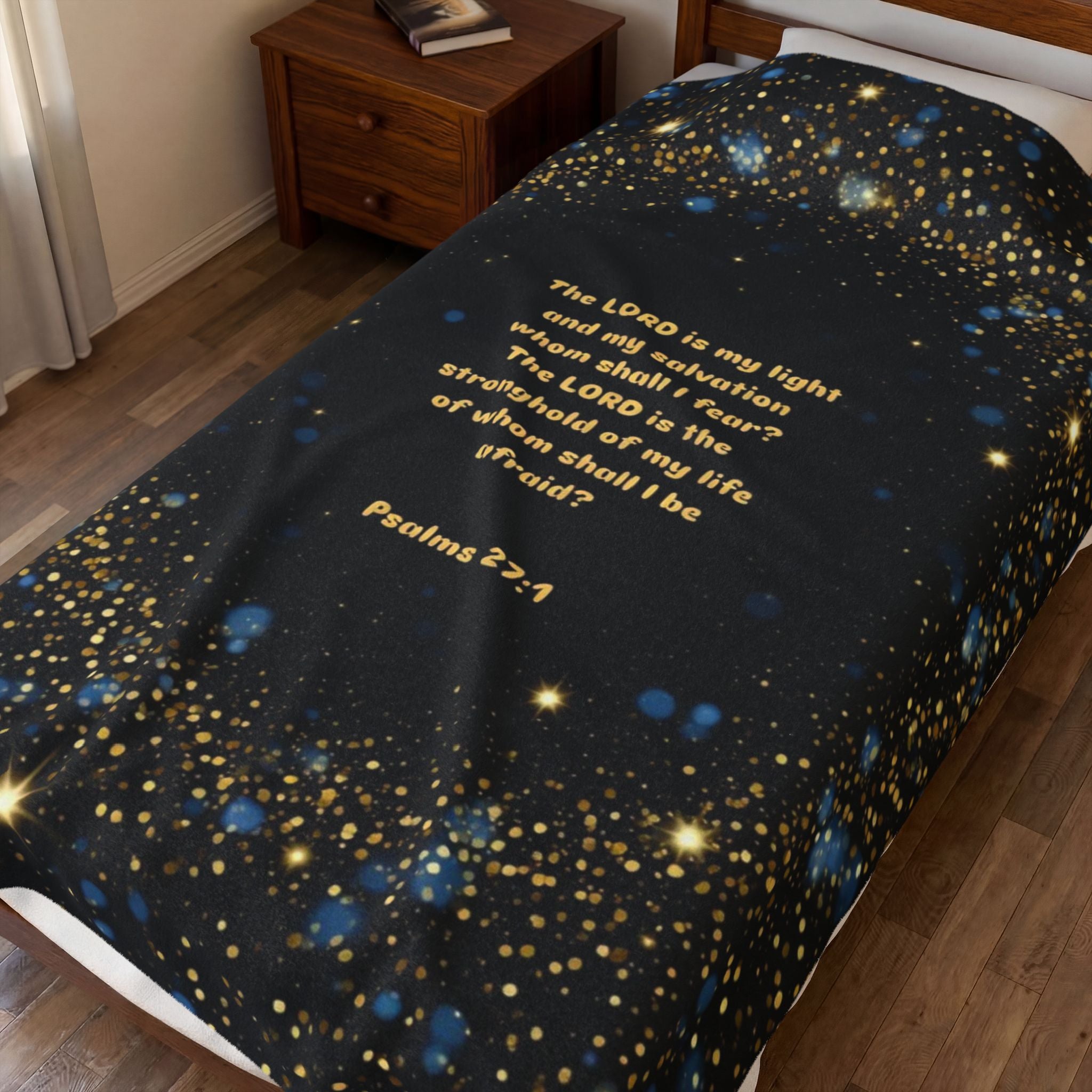 Psalms 27:1 Plush Blanket