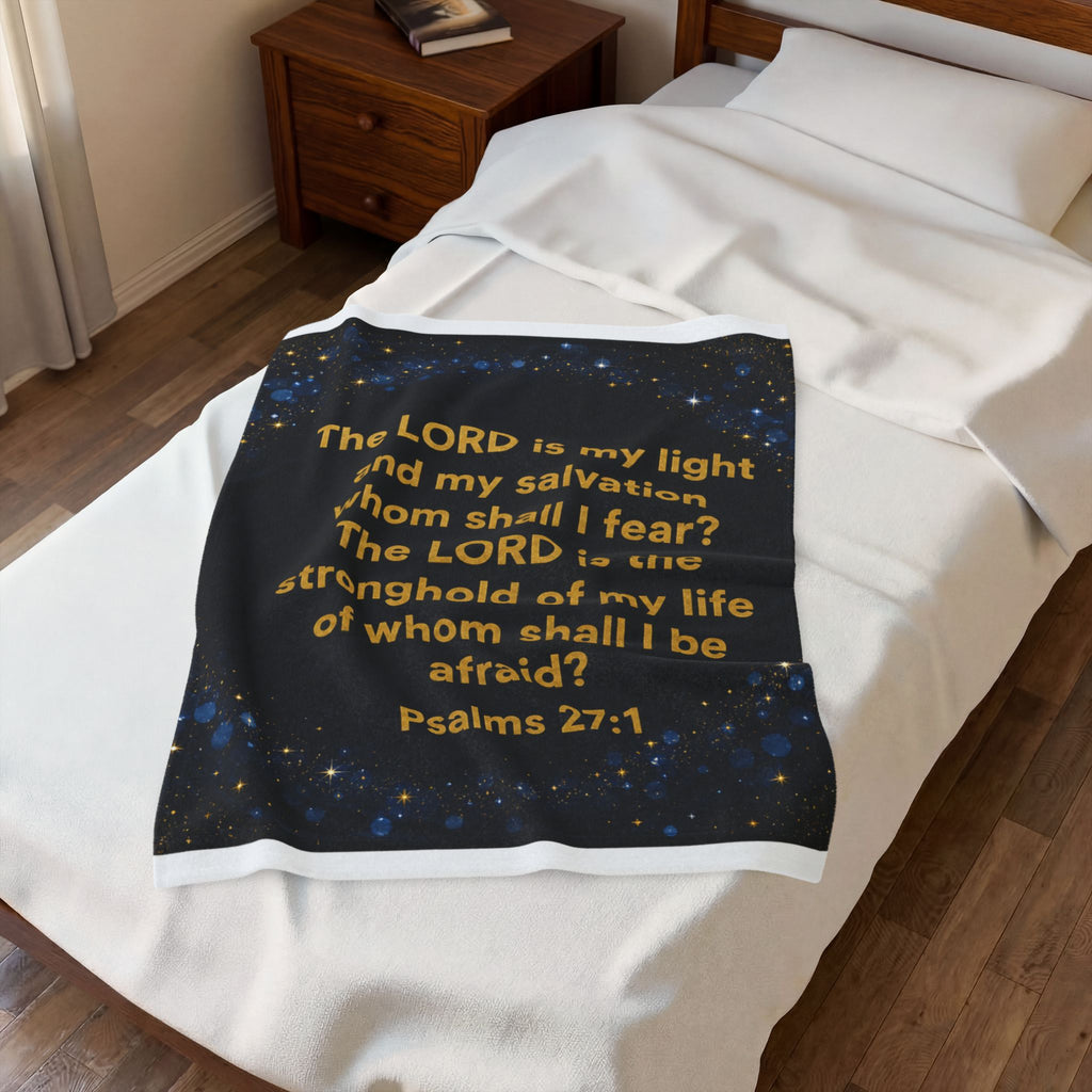 Psalms 27:1 Plush Blanket - Indescribable Peace CreationsPsalms 27:1 Plush BlanketAll Over Prints