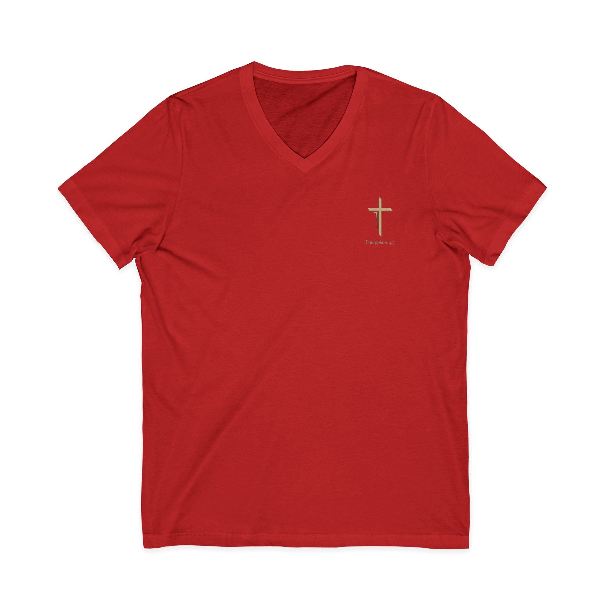 Silhouetted Lion of Judah & Crown of Thorns Jesus V-Neck T-Shirt