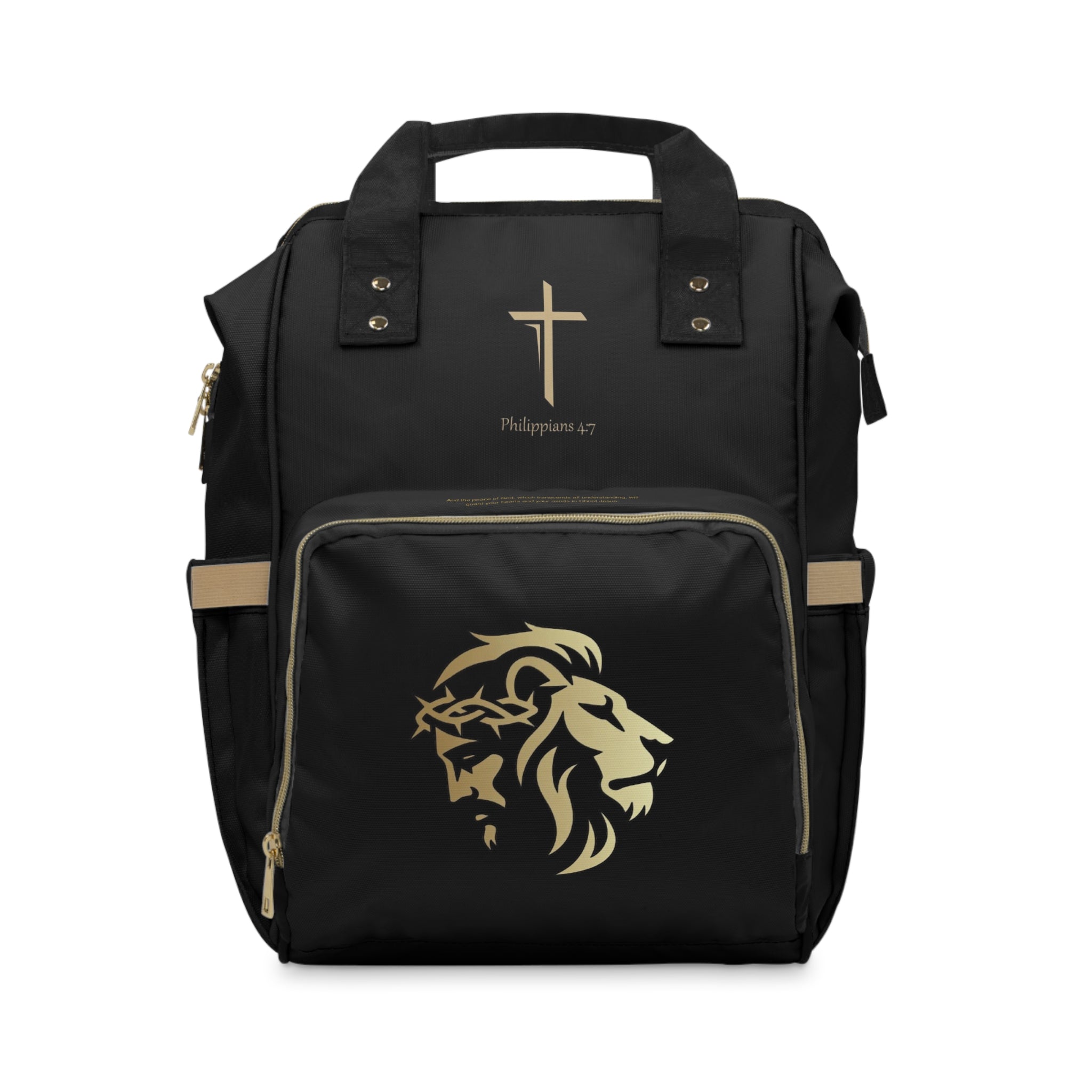 Lion of Judah and Crown of Thorns Jesus Multifunctional Diaper Backpack - Indescribable Peace CreationsLion of Judah and Crown of Thorns Jesus Multifunctional Diaper BackpackBags
