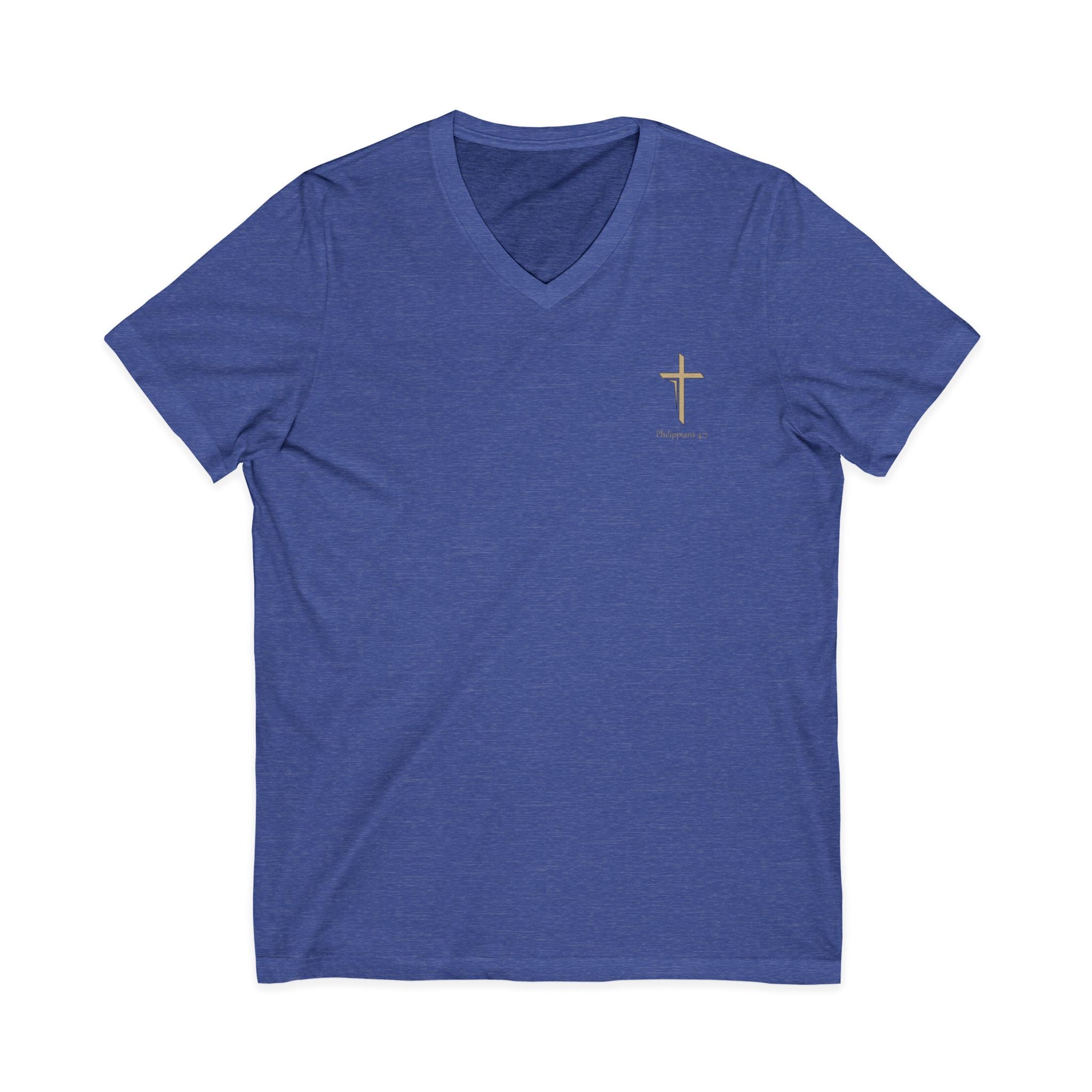 Silhouetted Lion of Judah & Crown of Thorns Jesus V-Neck T-Shirt