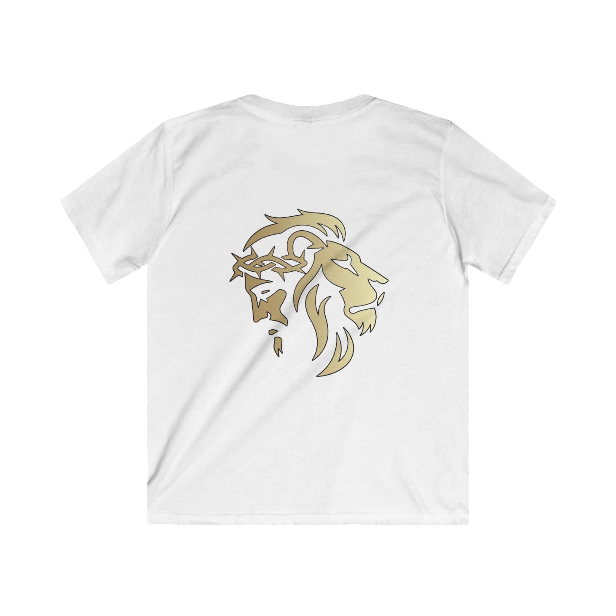 Lion of Judah and Crown of Thorns Jesus Kids Softstyle Tee - Indescribable Peace CreationsLion of Judah and Crown of Thorns Jesus Kids Softstyle TeeKids clothes