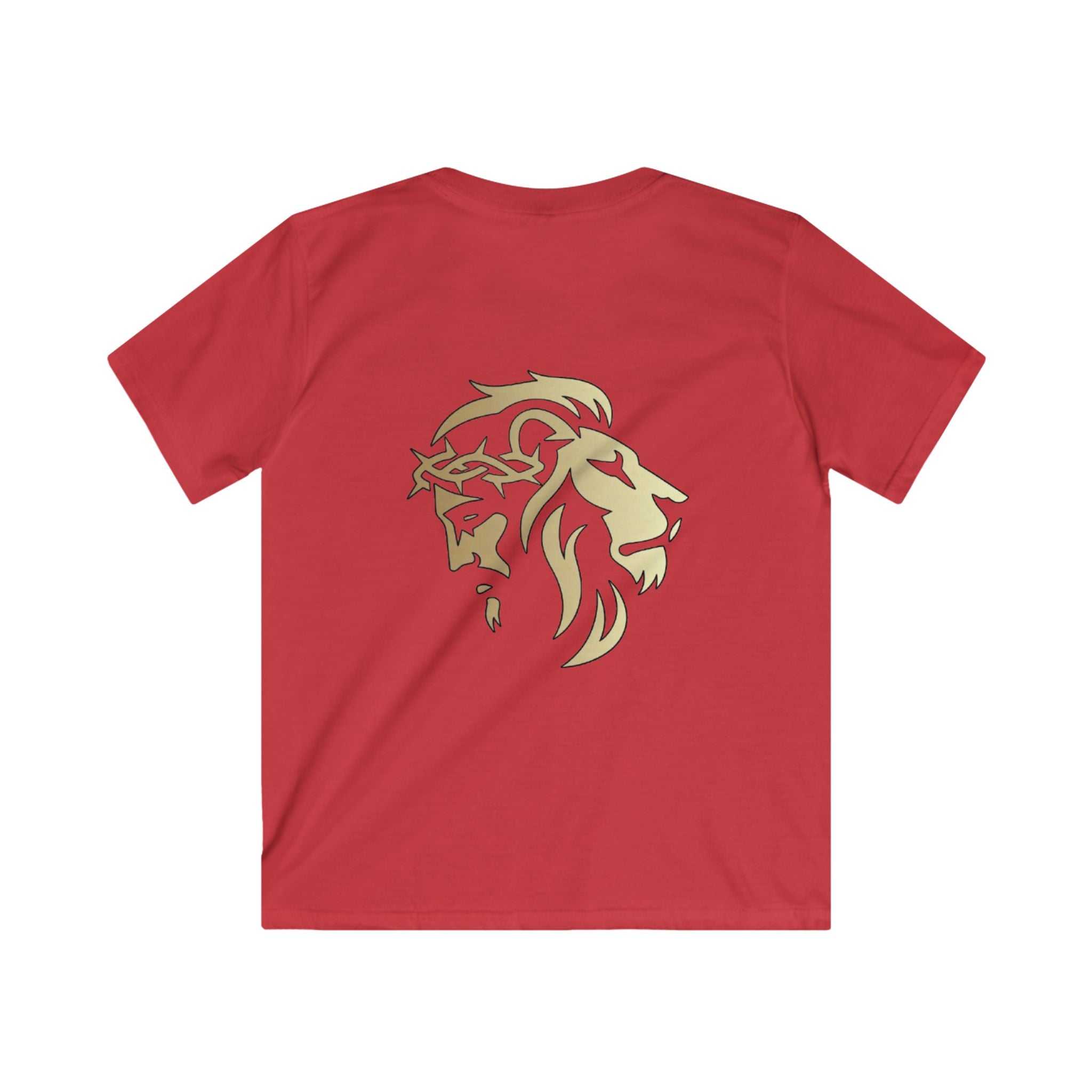 Lion of Judah and Crown of Thorns Jesus Kids Softstyle Tee - Indescribable Peace CreationsLion of Judah and Crown of Thorns Jesus Kids Softstyle TeeKids clothes