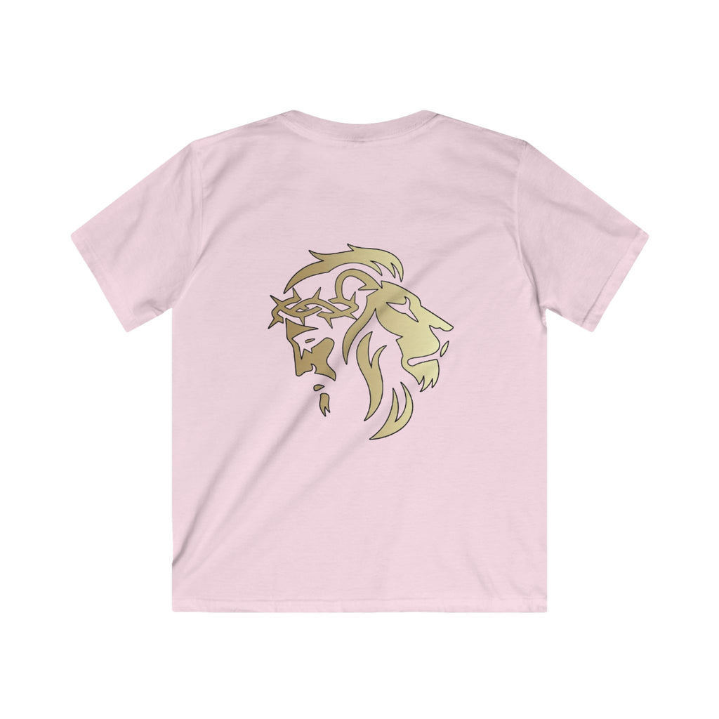 Lion of Judah and Crown of Thorns Jesus Kids Softstyle Tee - Indescribable Peace CreationsLion of Judah and Crown of Thorns Jesus Kids Softstyle TeeKids clothes