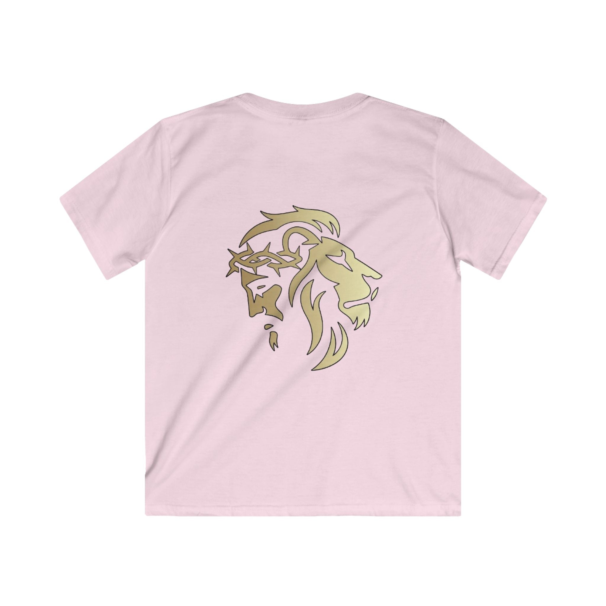 Lion of Judah and Crown of Thorns Jesus Kids Softstyle Tee - Indescribable Peace CreationsLion of Judah and Crown of Thorns Jesus Kids Softstyle TeeKids clothes