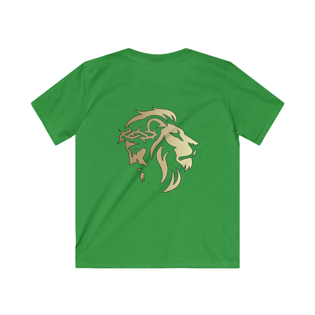 Lion of Judah and Crown of Thorns Jesus Kids Softstyle Tee - Indescribable Peace CreationsLion of Judah and Crown of Thorns Jesus Kids Softstyle TeeKids clothes
