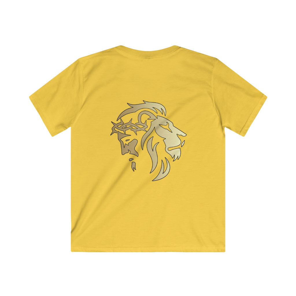 Lion of Judah and Crown of Thorns Jesus Kids Softstyle Tee - Indescribable Peace CreationsLion of Judah and Crown of Thorns Jesus Kids Softstyle TeeKids clothes