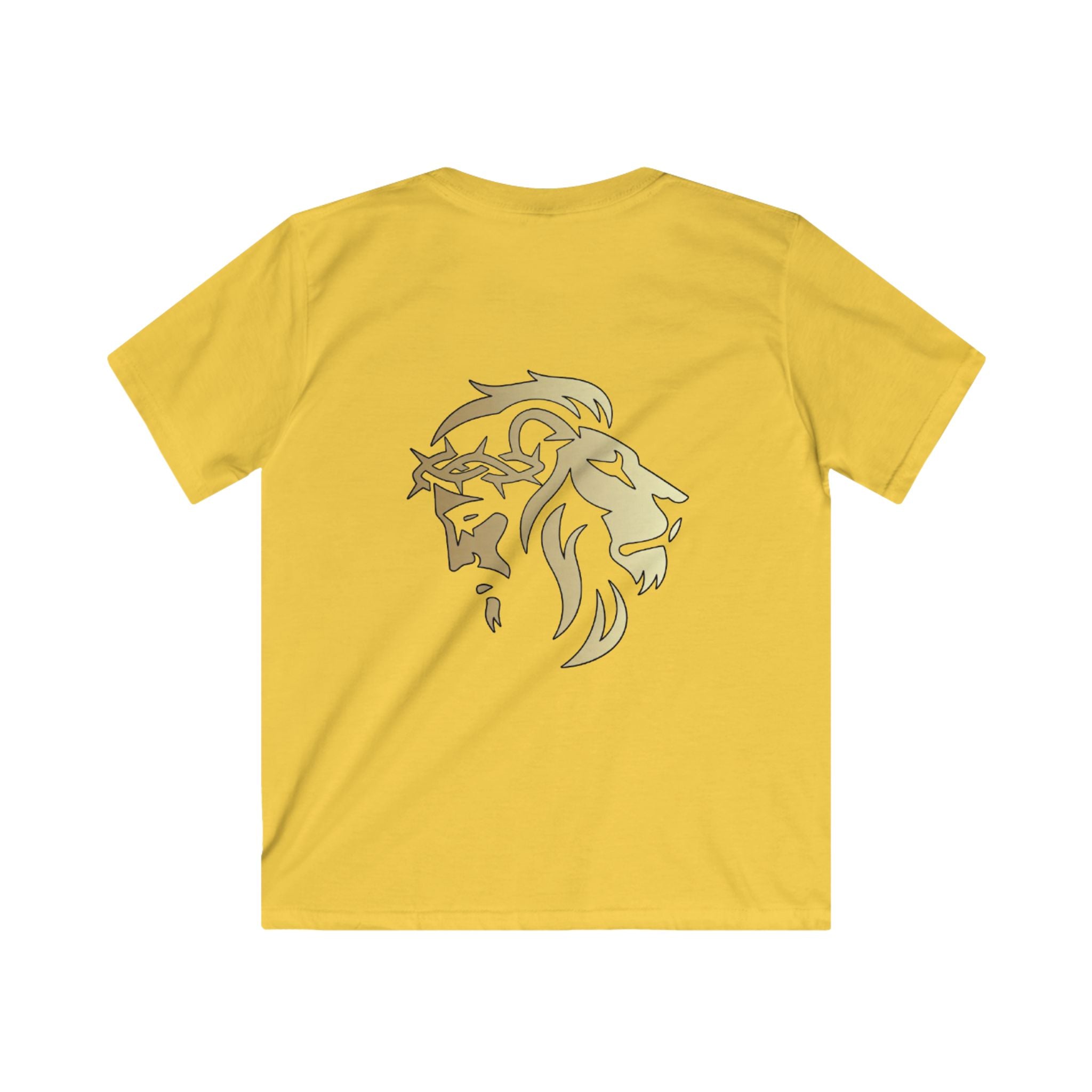 Lion of Judah and Crown of Thorns Jesus Kids Softstyle Tee - Indescribable Peace CreationsLion of Judah and Crown of Thorns Jesus Kids Softstyle TeeKids clothes