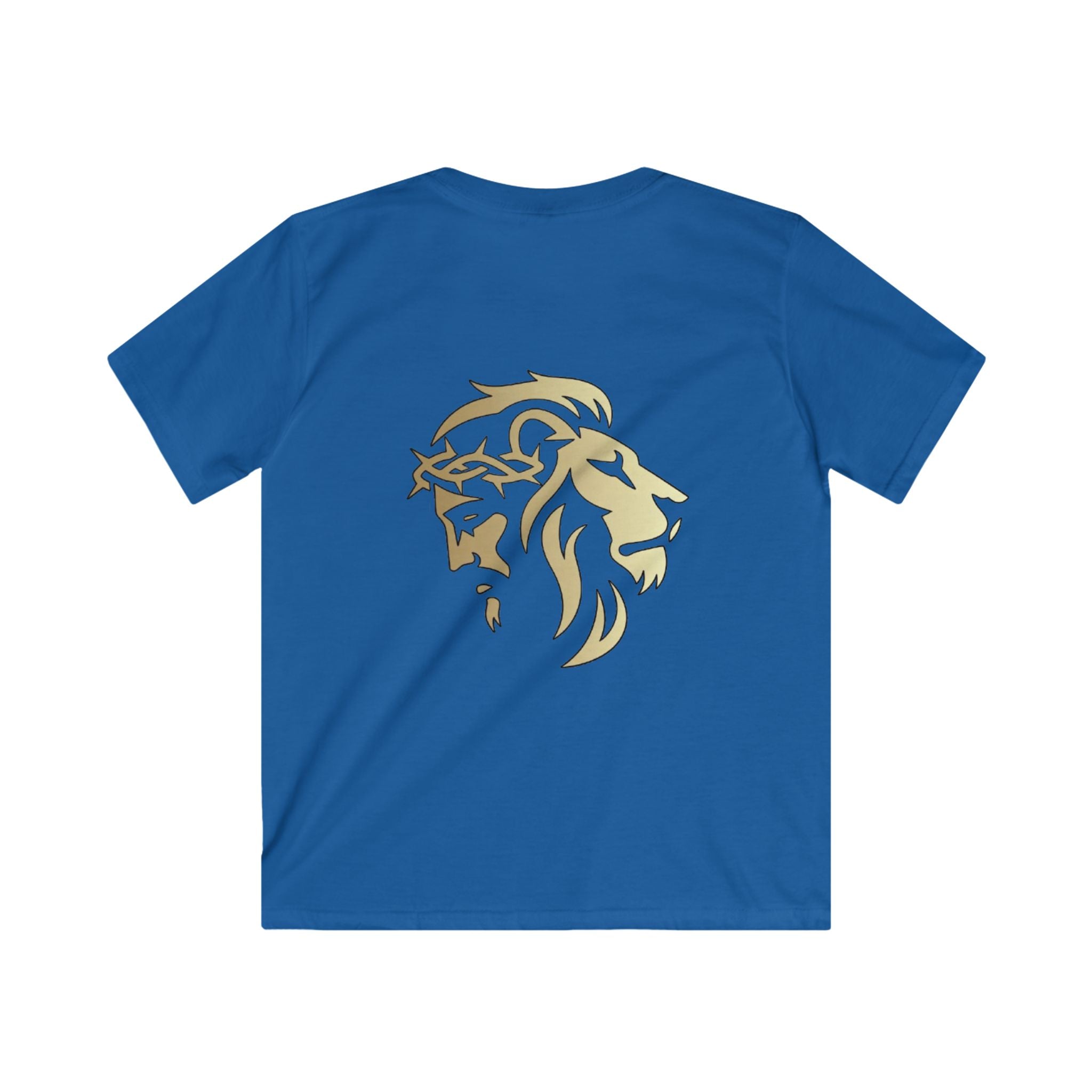 Lion of Judah and Crown of Thorns Jesus Kids Softstyle Tee - Indescribable Peace CreationsLion of Judah and Crown of Thorns Jesus Kids Softstyle TeeKids clothes
