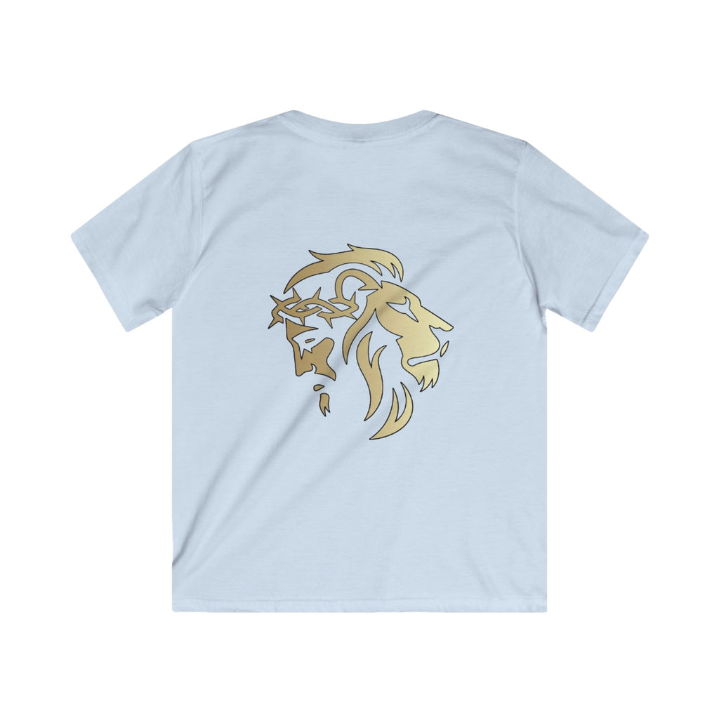 Lion of Judah and Crown of Thorns Jesus Kids Softstyle Tee - Indescribable Peace CreationsLion of Judah and Crown of Thorns Jesus Kids Softstyle TeeKids clothes