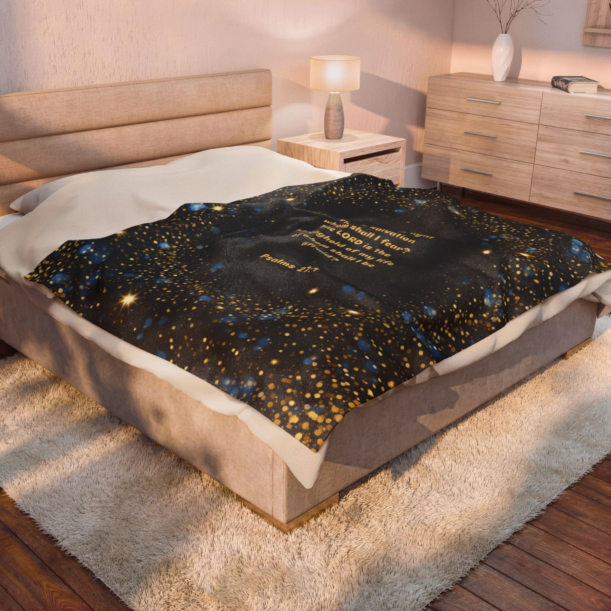 Psalms 27:1 Plush Blanket - Indescribable Peace CreationsPsalms 27:1 Plush BlanketAll Over Prints