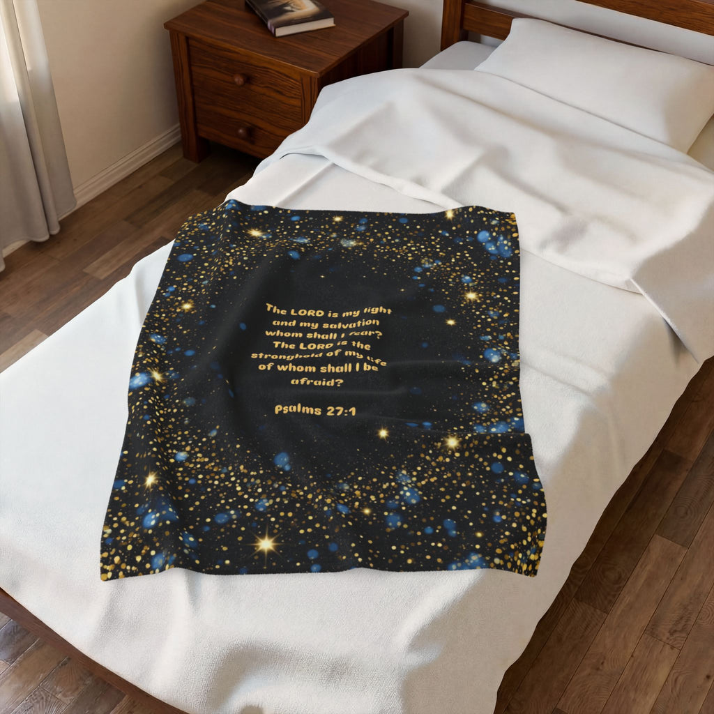 Psalms 27:1 Plush Blanket - Indescribable Peace CreationsPsalms 27:1 Plush BlanketAll Over Prints