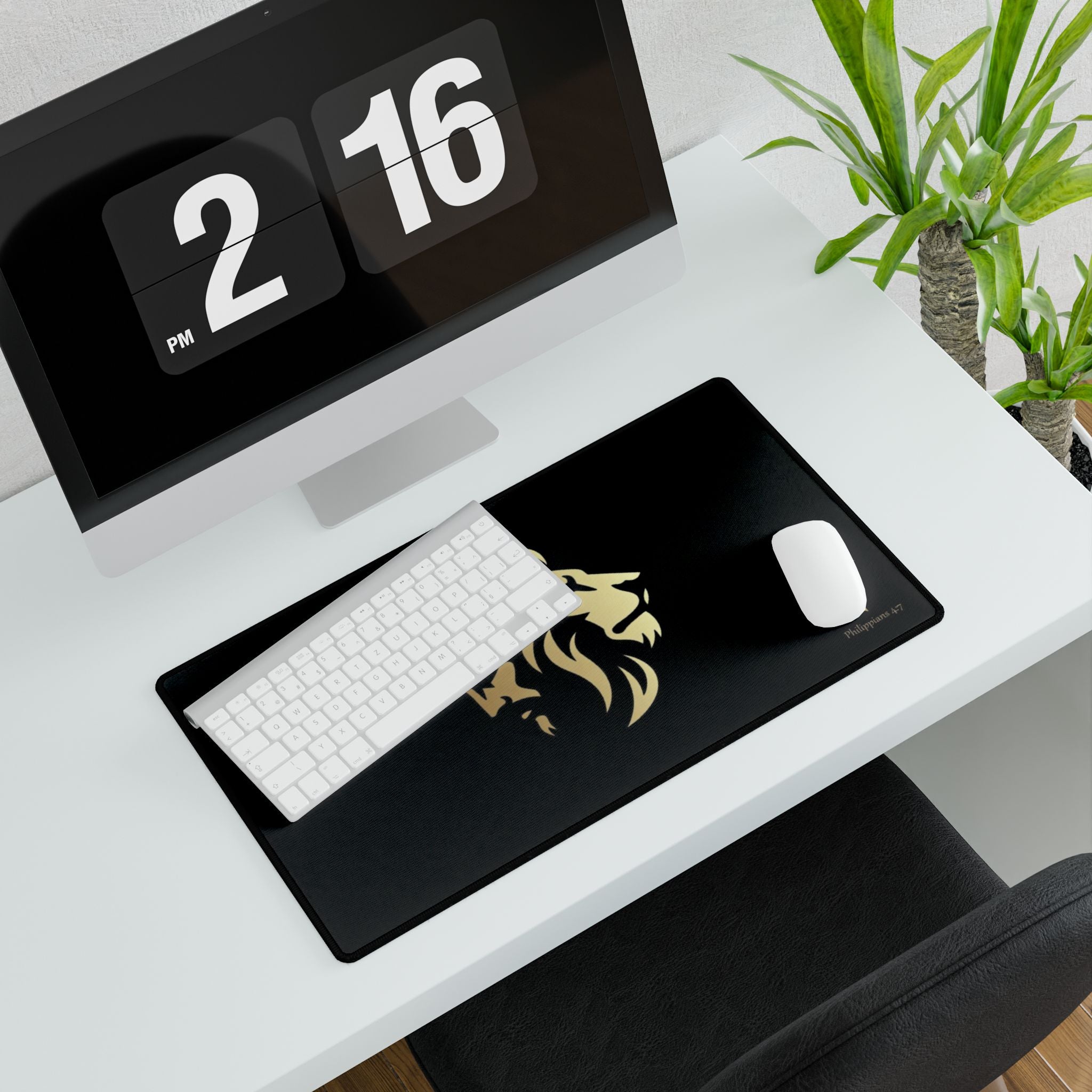 Silhouetted Lion of Judah & Crown of Thorns Jesus Desk Mat - Indescribable Peace CreationsSilhouetted Lion of Judah & Crown of Thorns Jesus Desk MatHome Decor