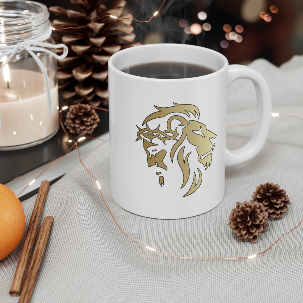 Silhouetted Lion of Judah & Crown of Thorns Jesus Ceramic Mug - Indescribable Peace CreationsSilhouetted Lion of Judah & Crown of Thorns Jesus Ceramic MugMug