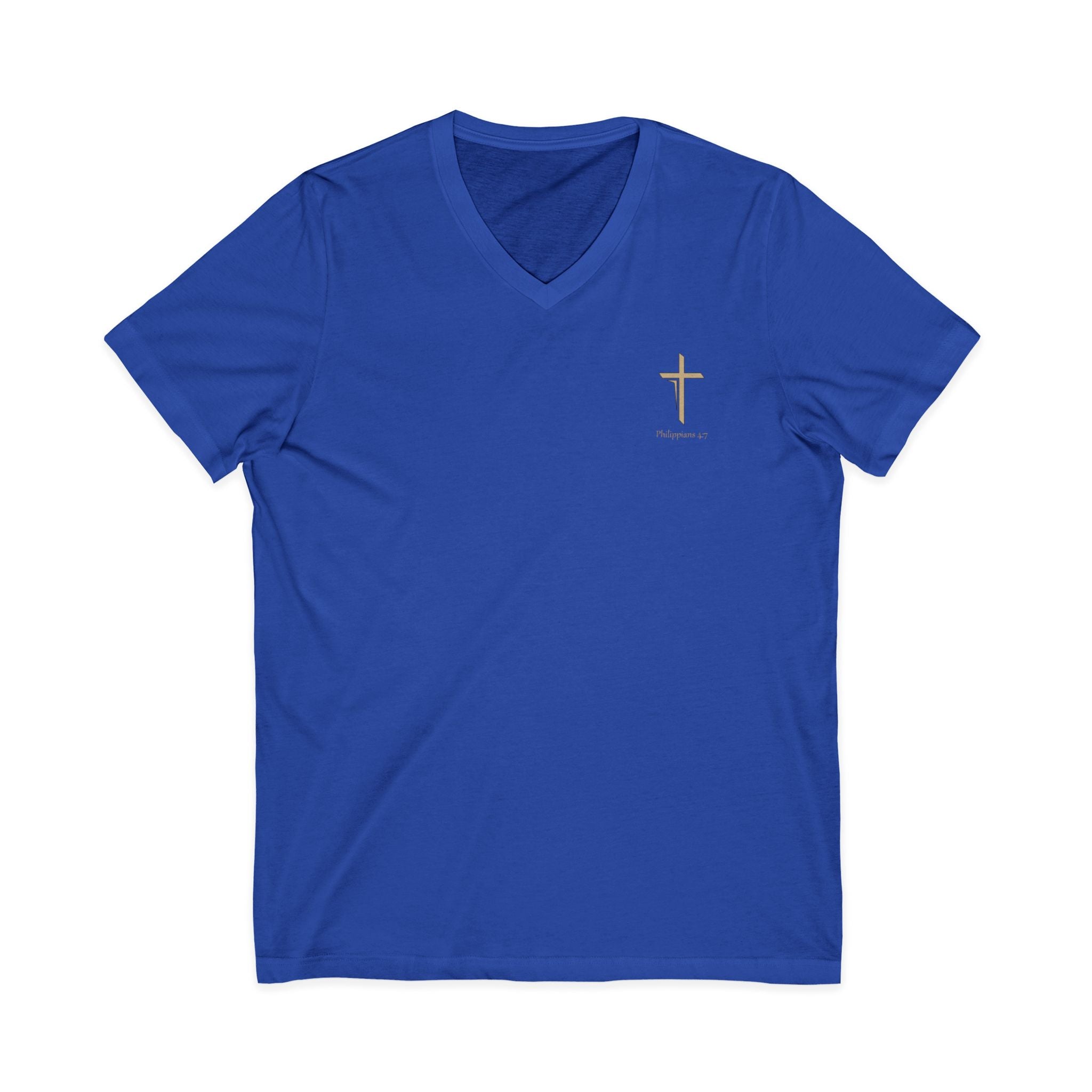 Silhouetted Lion of Judah & Crown of Thorns Jesus V-Neck T-Shirt